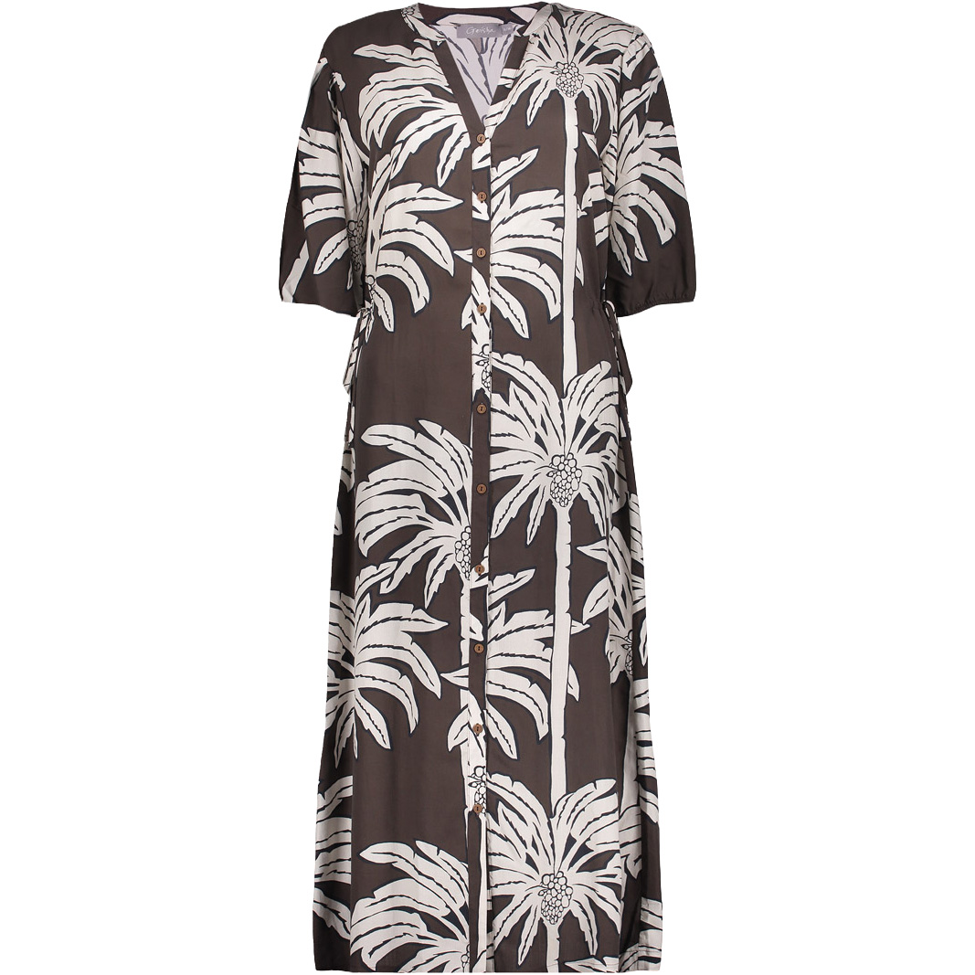 Geisha jurk dames brown off white 