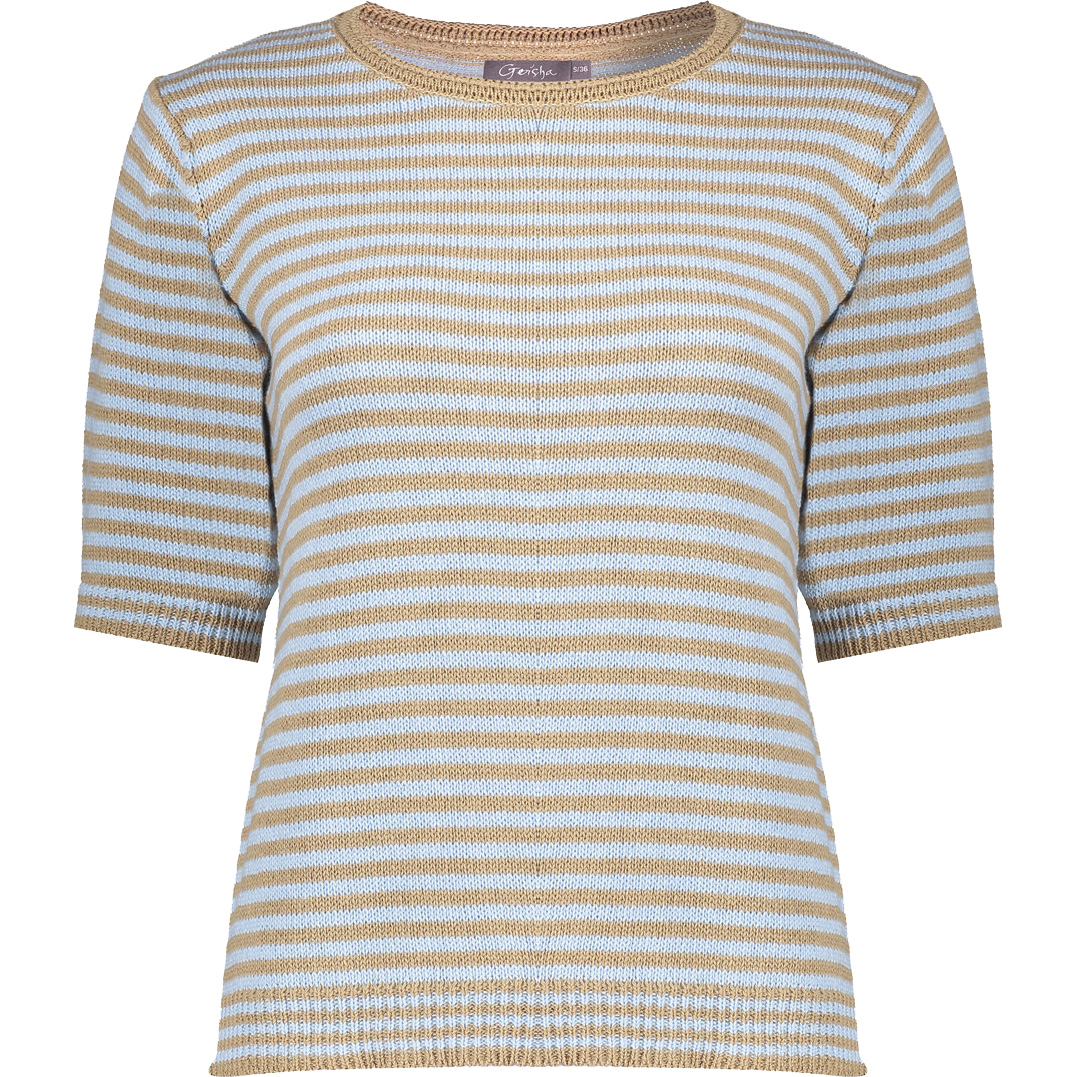 Geisha Stripe trui dames sand blue 