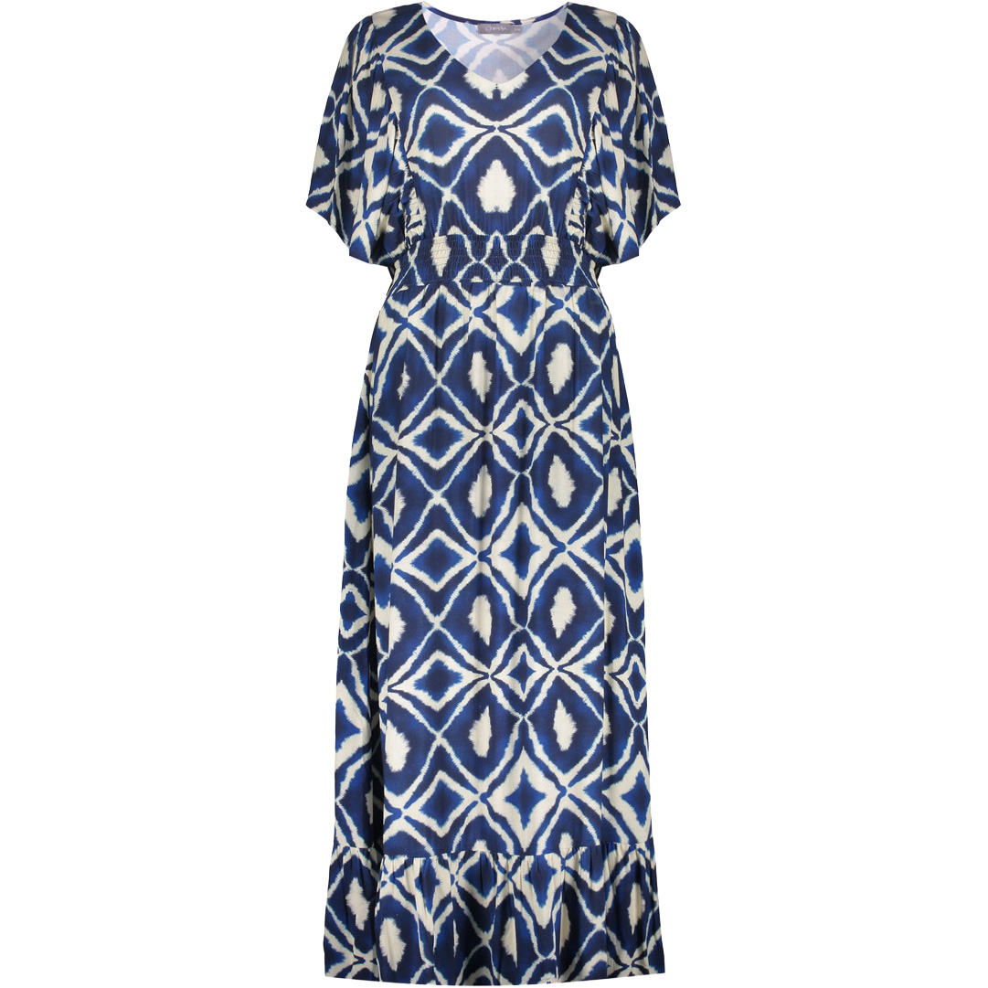 Geisha jurk dames ecru navy 