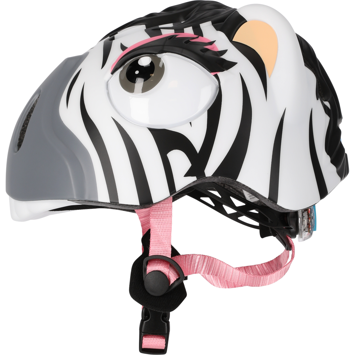 Crazy Safety Zebra fietshelm junior black white 