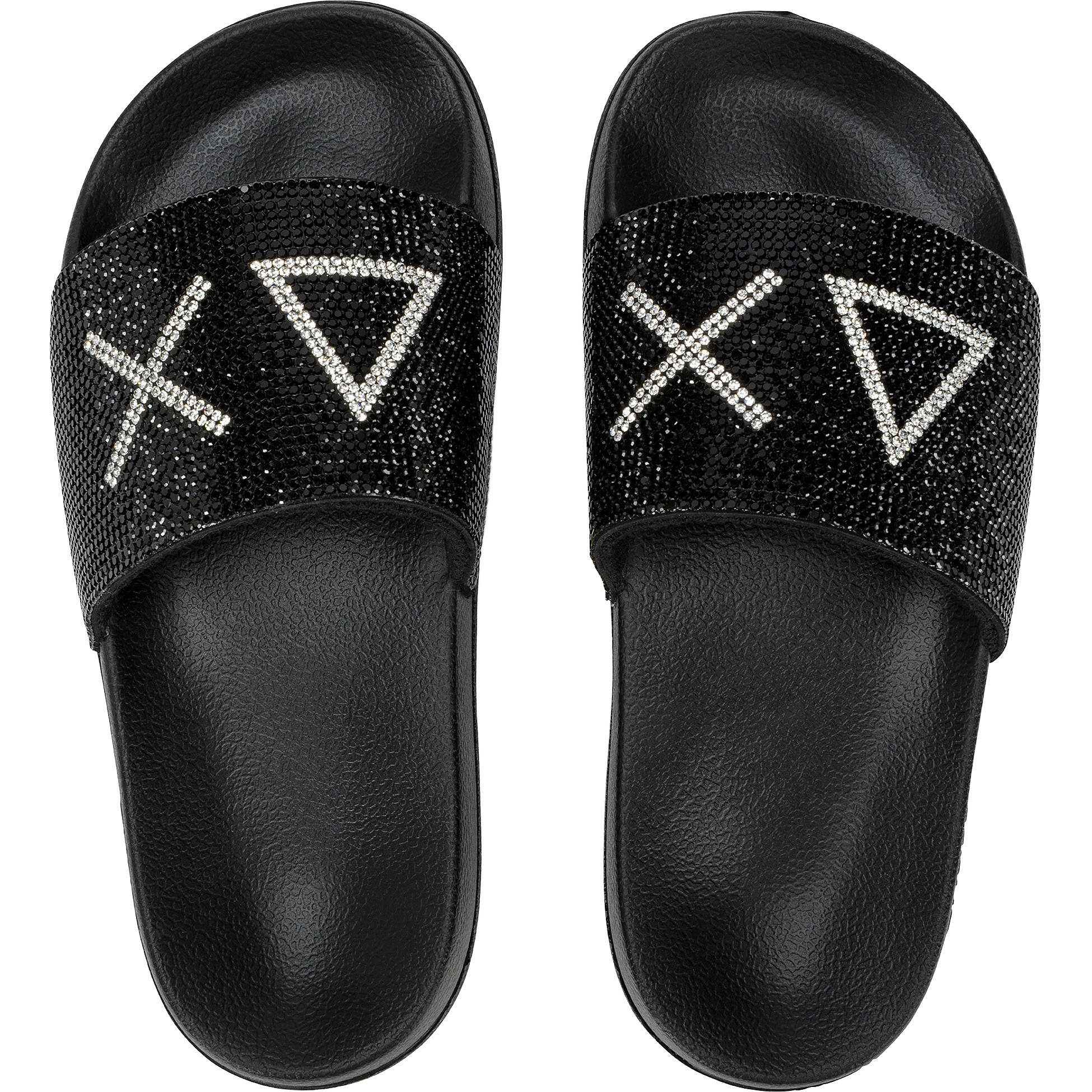 SUN68 Strass slippers junior kinderen black    