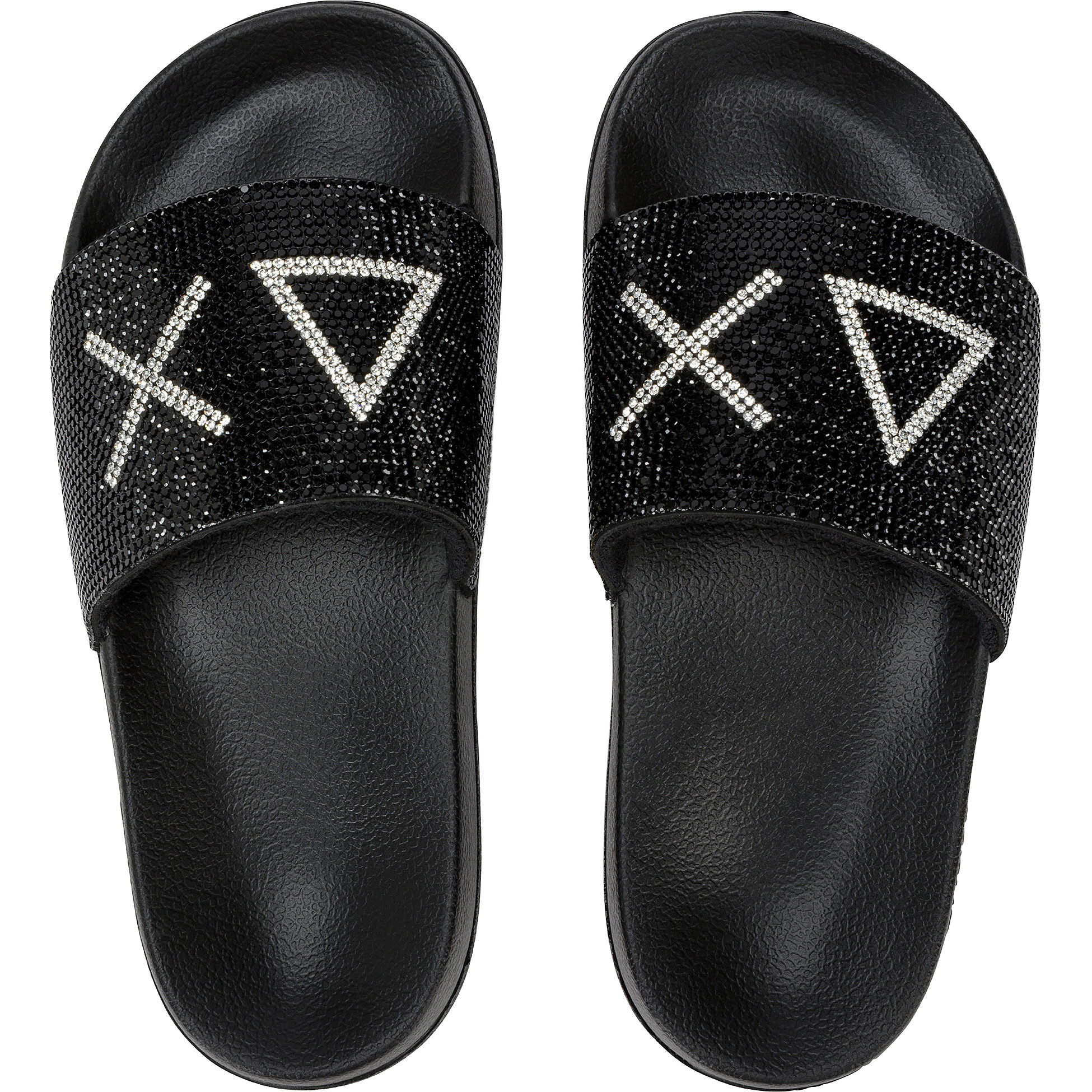 SUN68 Strass slippers junior jeugd black    