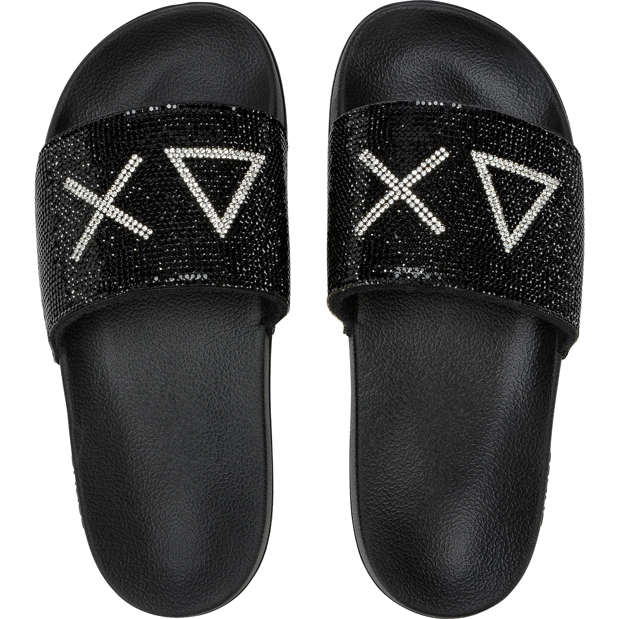 SUN68 Strass slippers dames black 