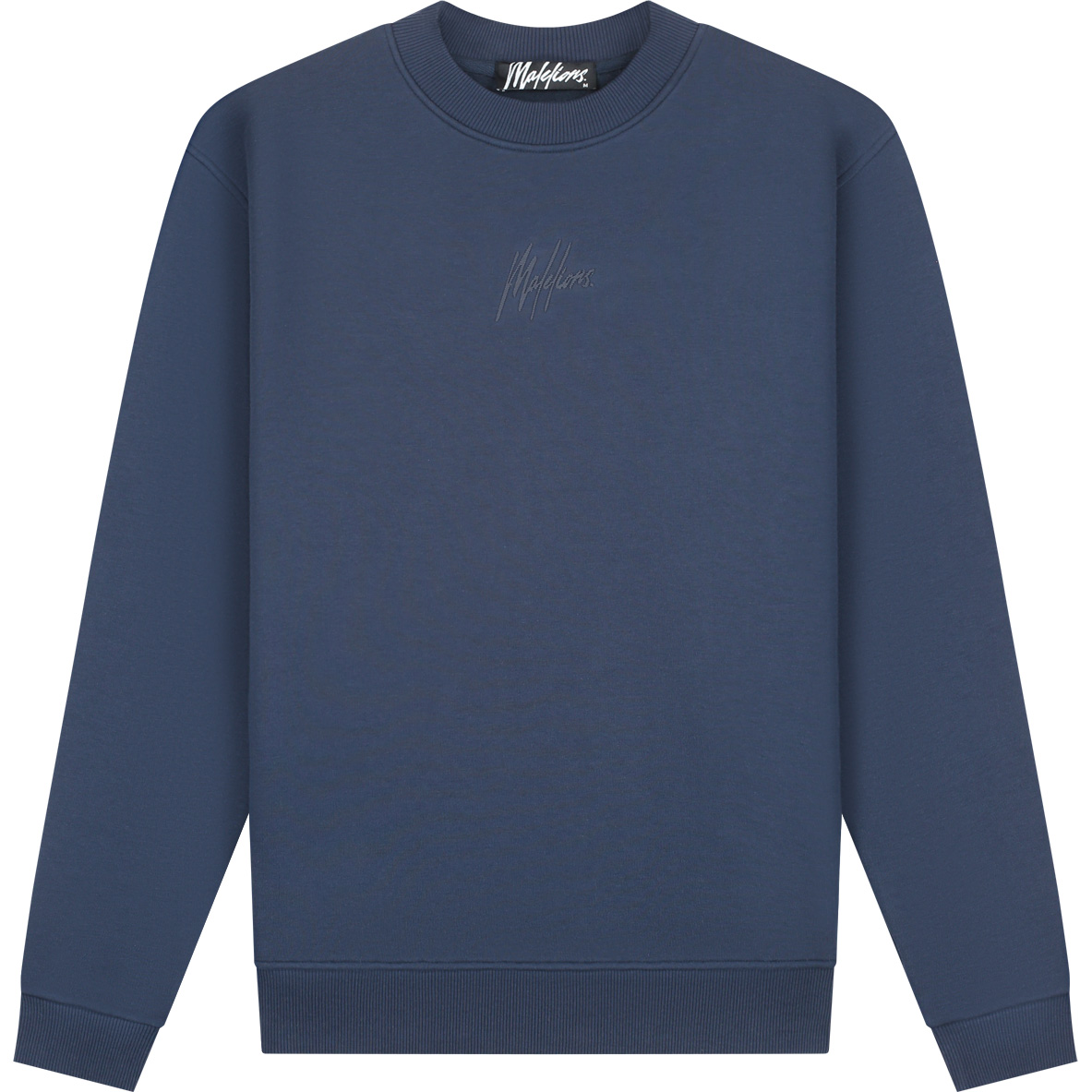 Malelions Striped Signature sweater heren navy 