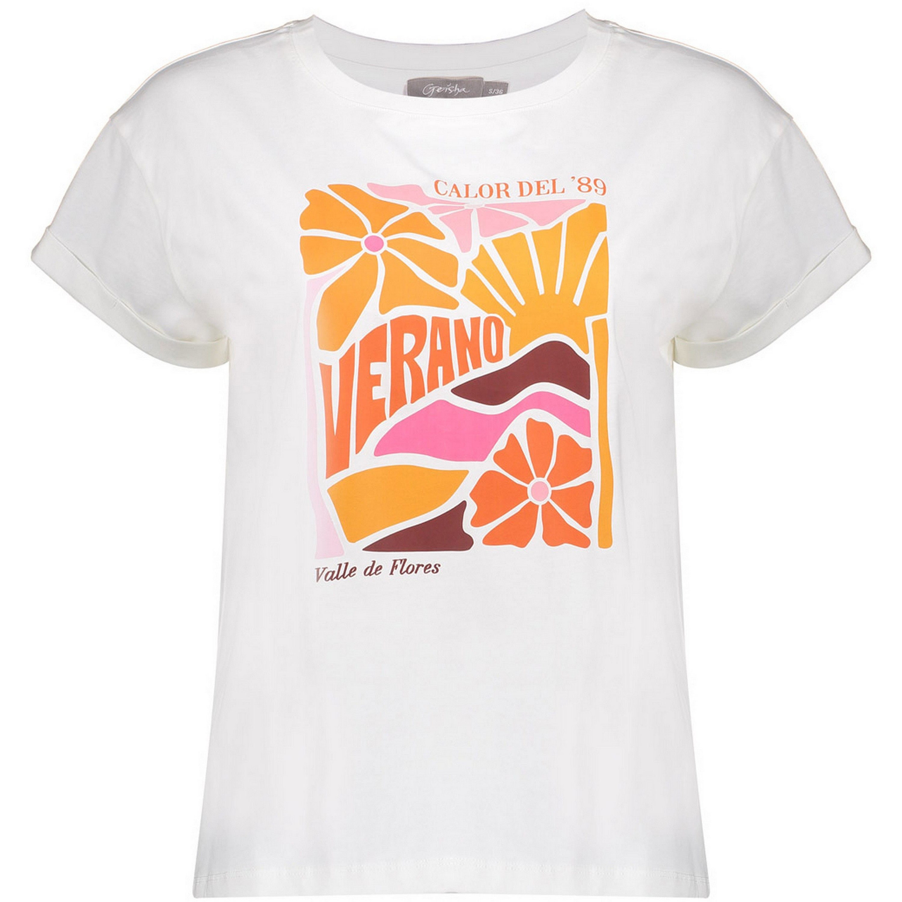 Geisha Verano shirt dames off-white orange 
