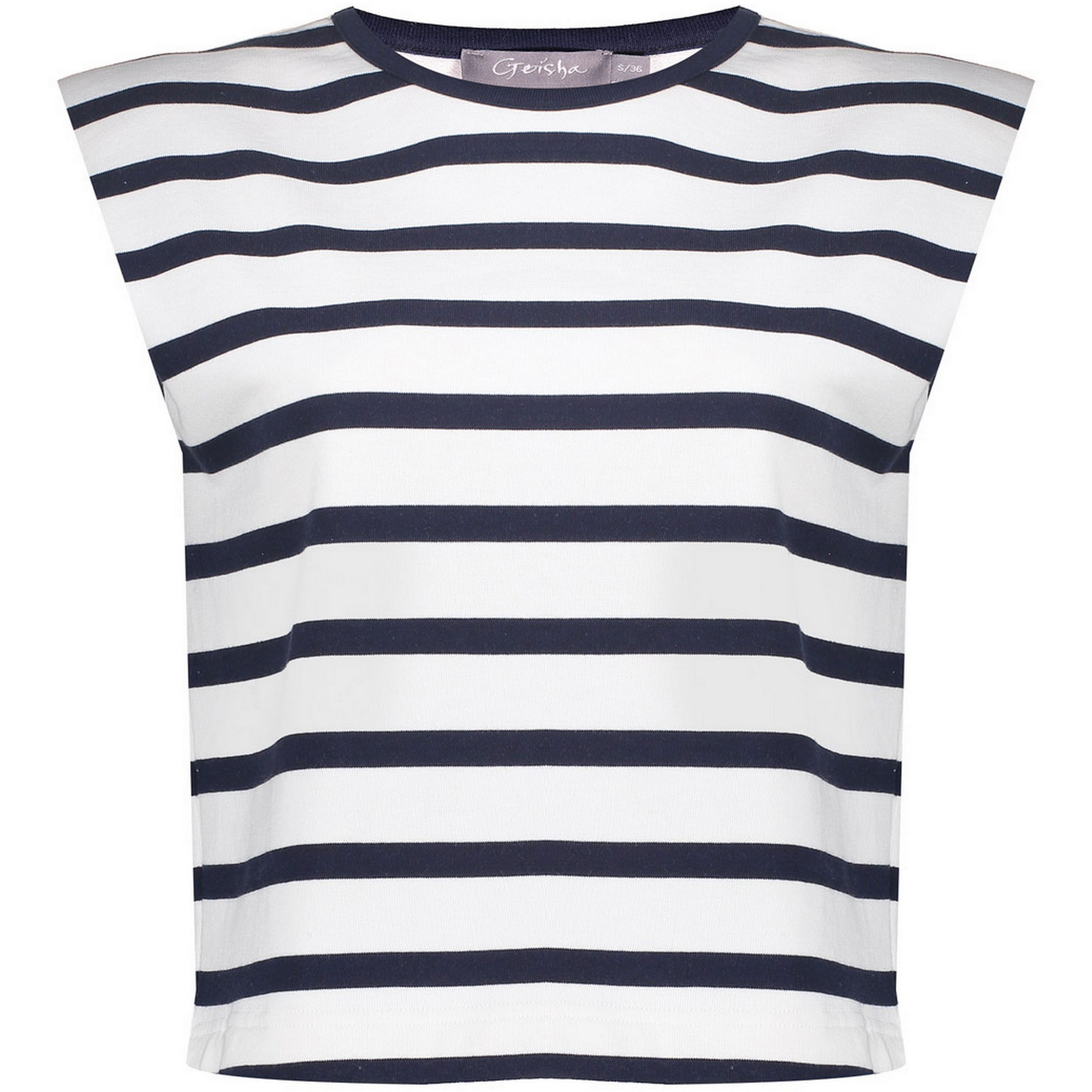 Geisha tanktop dames ecru navy 