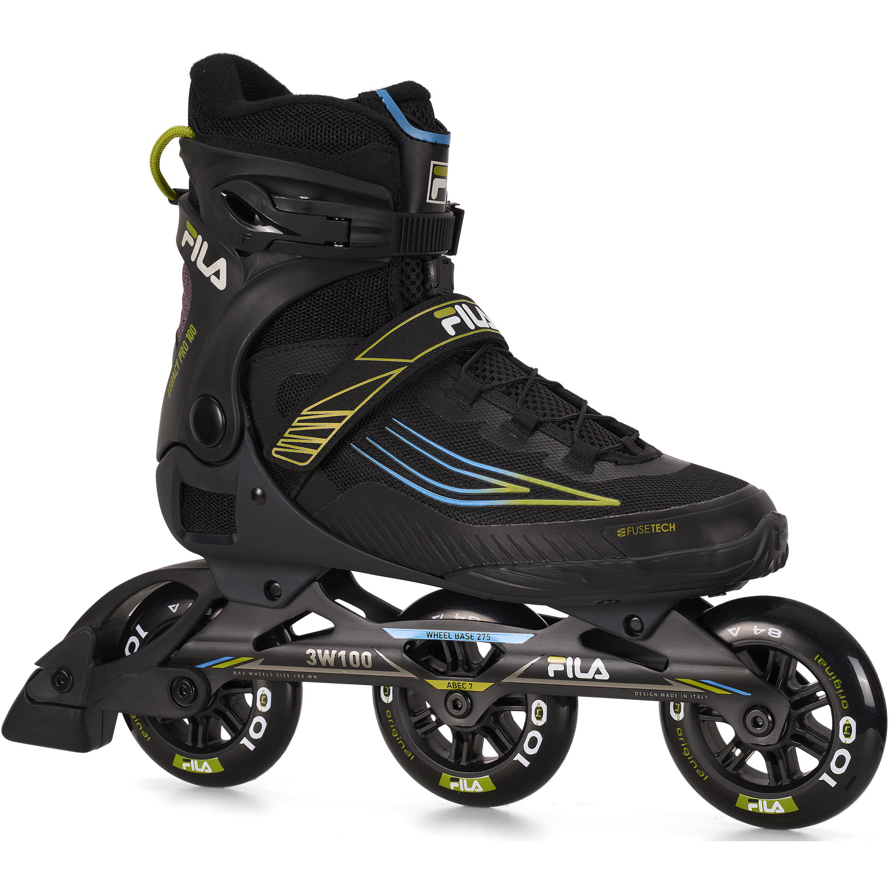 FILA Legacy Pro 100 inline skates black lime blue 