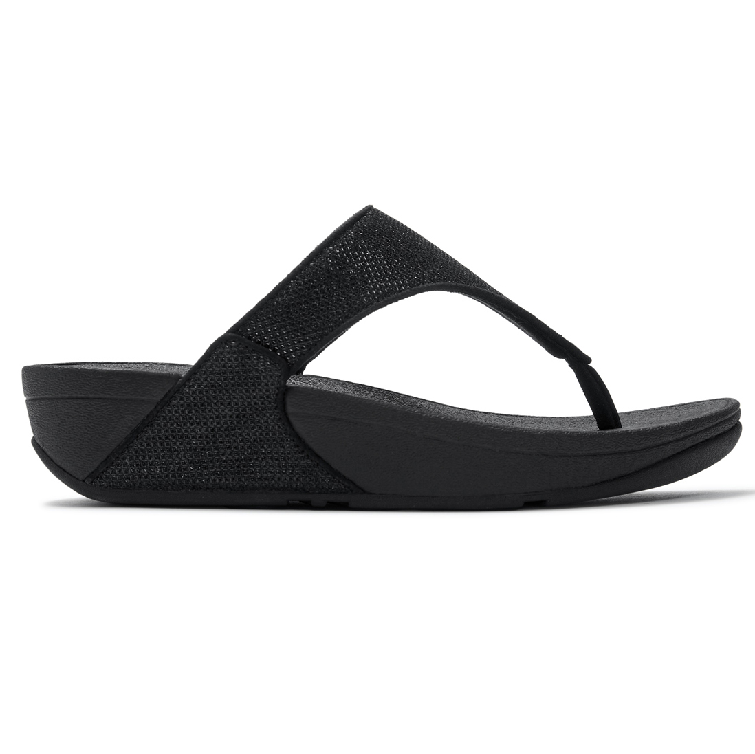 Fitflop Lulu Shimmerglitz Toe-Post slippers dames black 