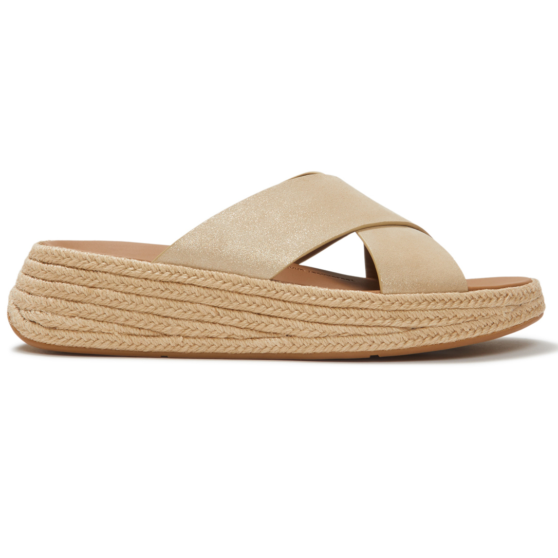 Fitflop F-mode Espadrille slippers dames platino   