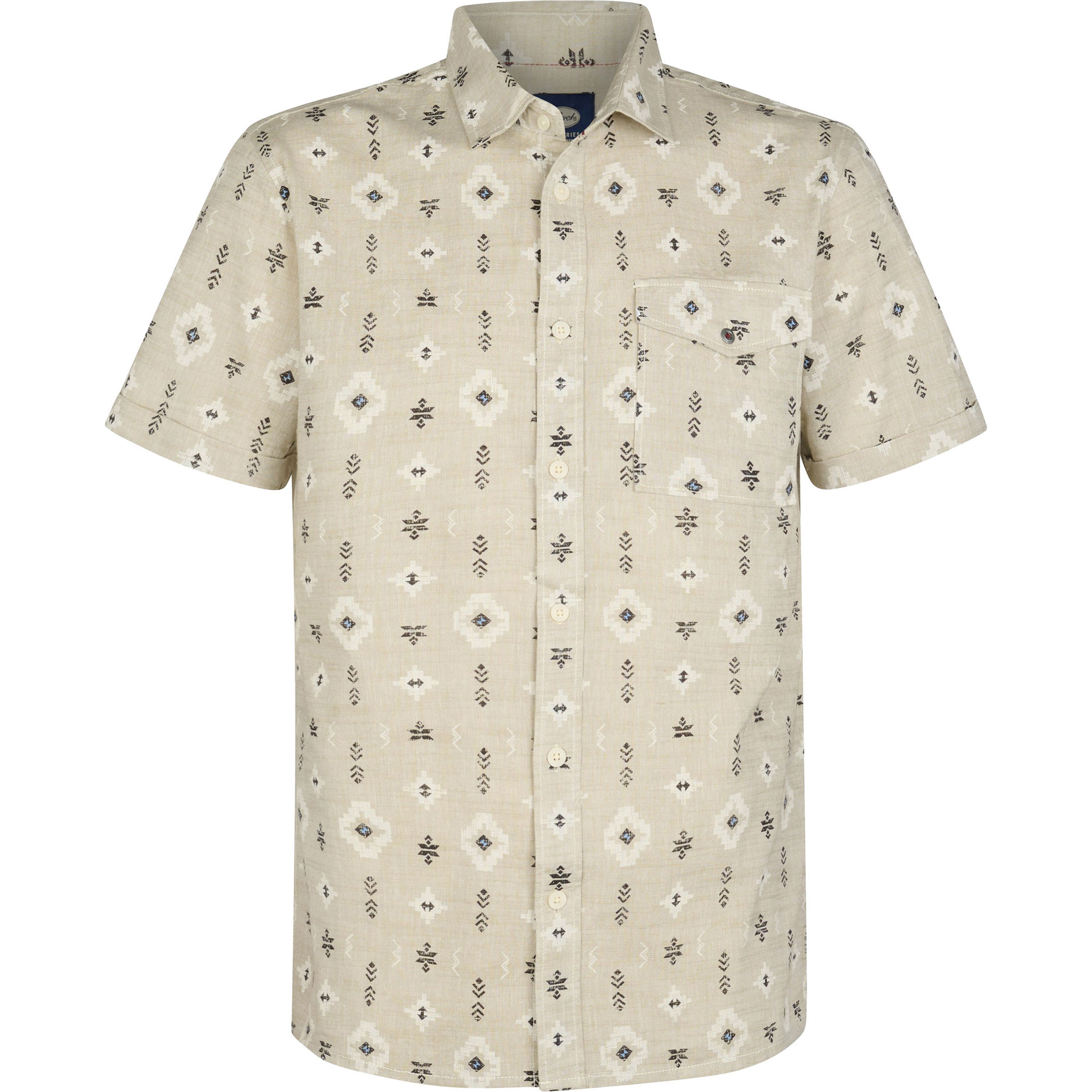 Petrol Industries AOP Short Sleeve shirt heren light tan 