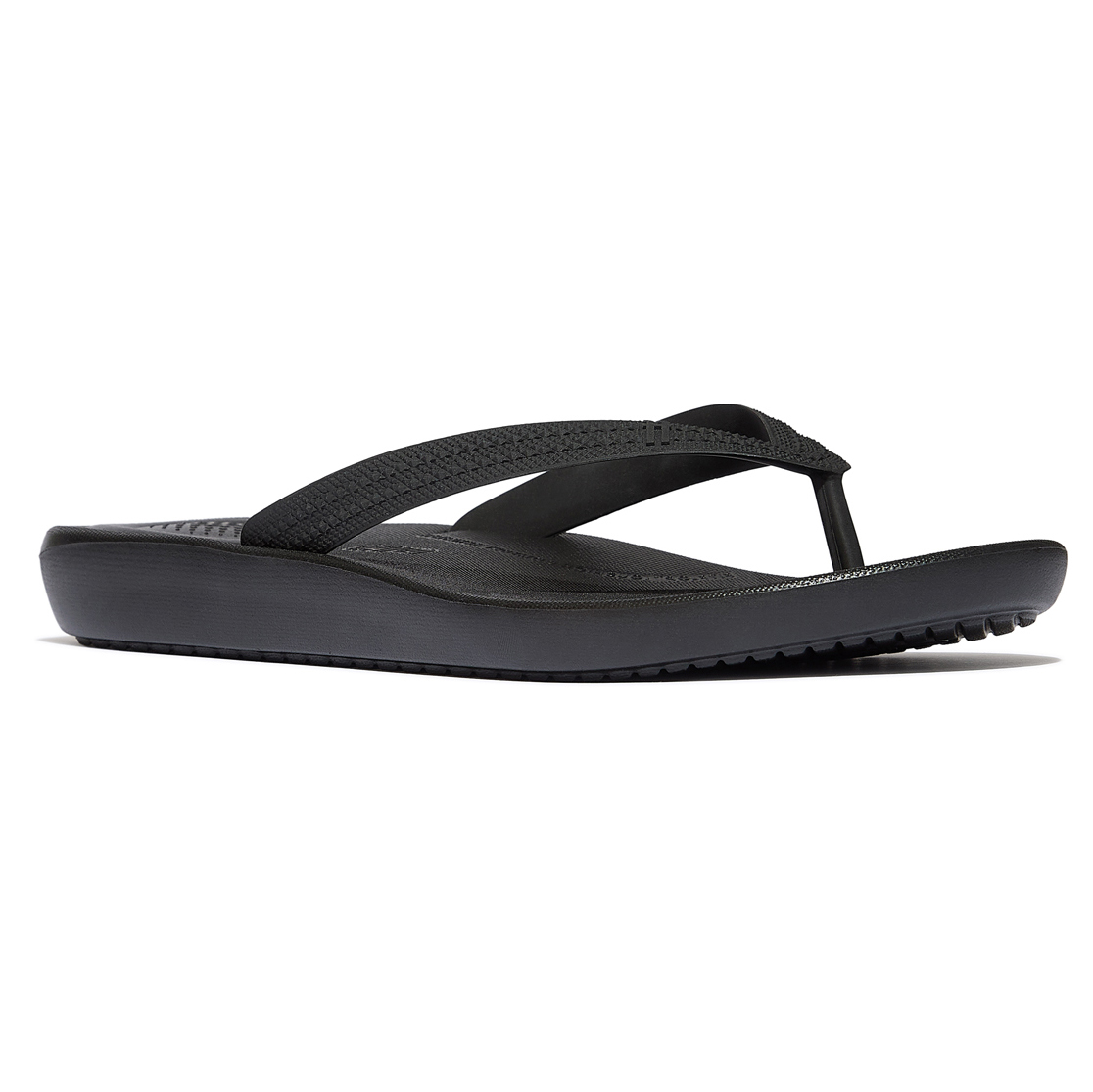 Fitflop iQushion Textured Strap slippers heren black   