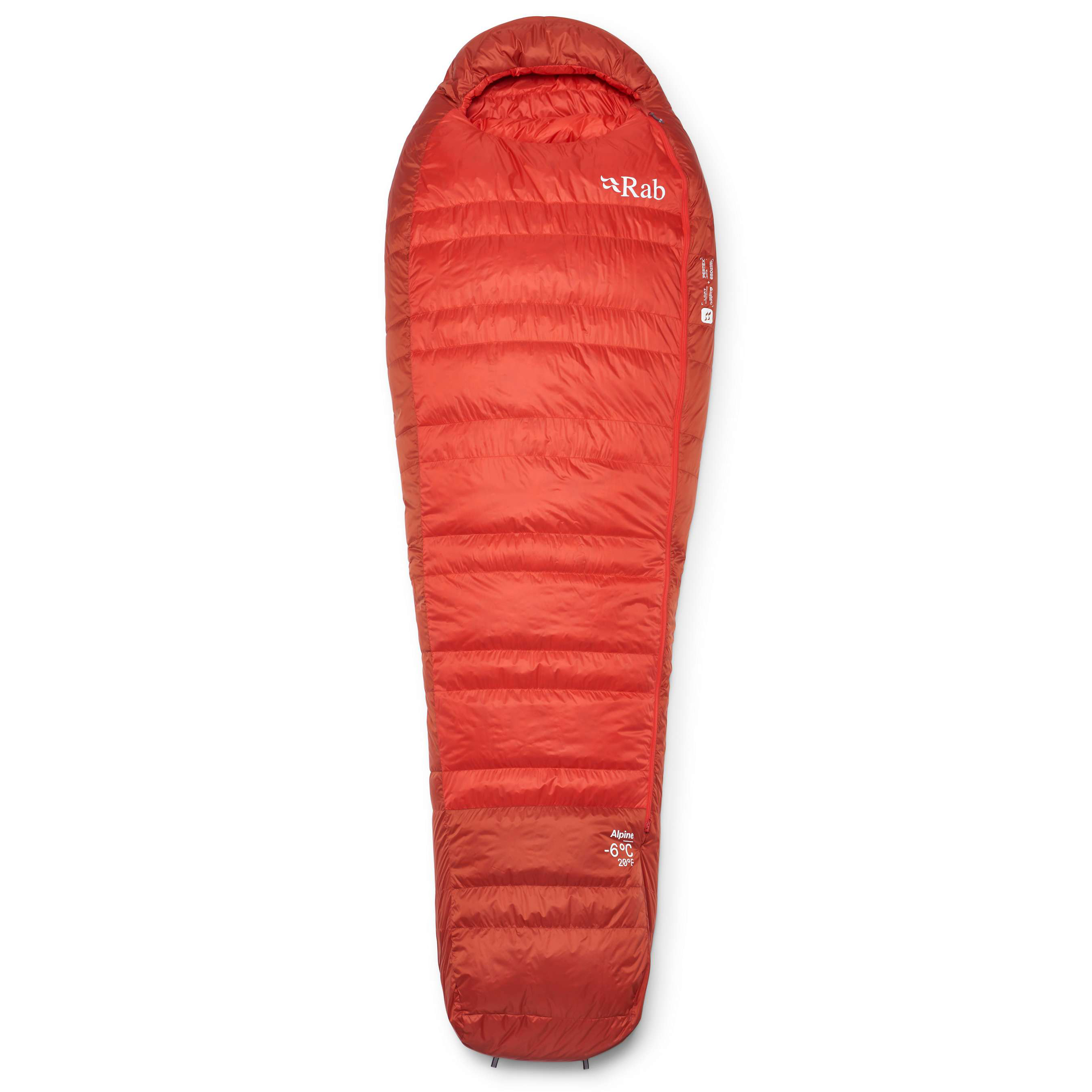 Rab Alpine Down Regular -6°C mummy slaapzak dark horizon tuscan red