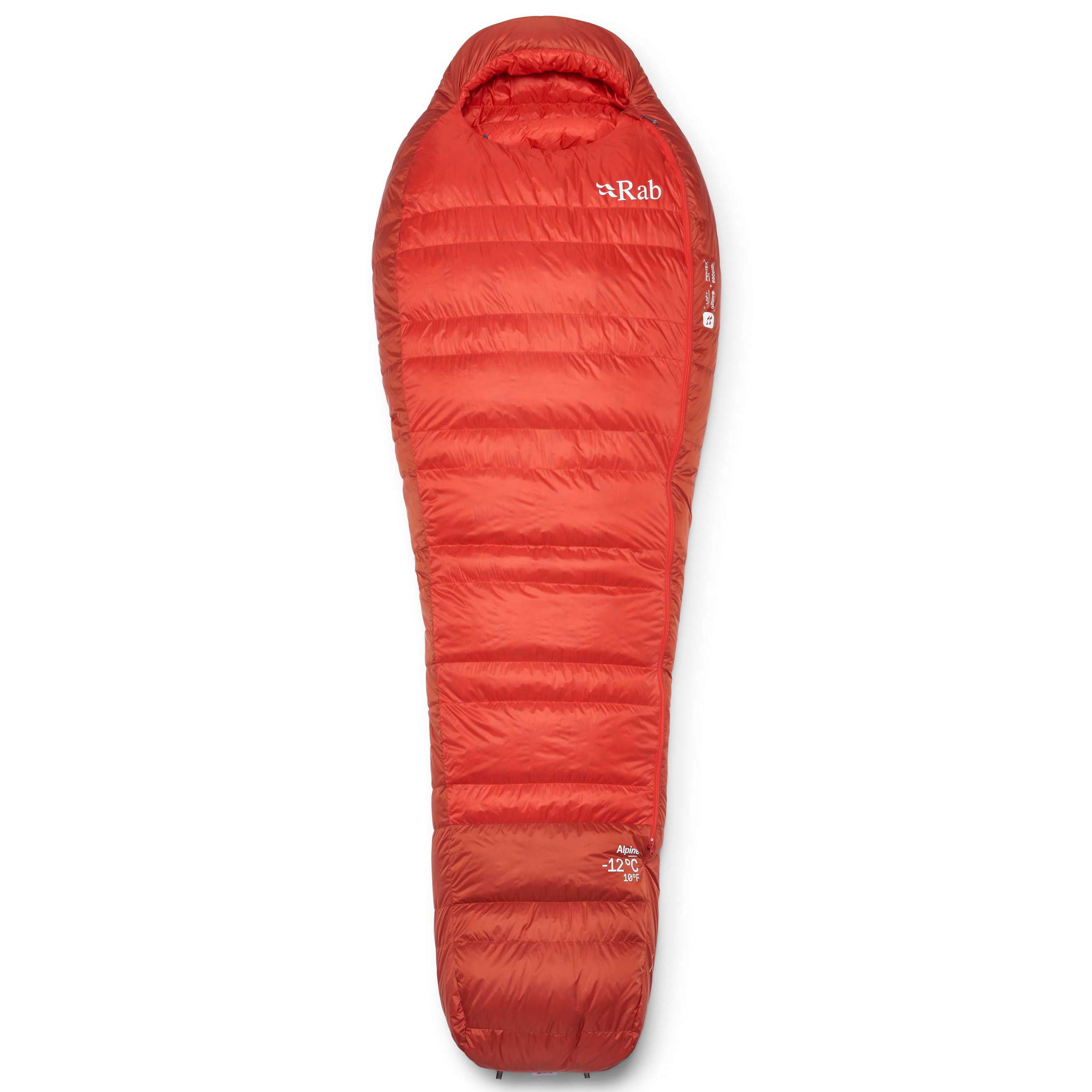 Rab Alpine Down Regular -12°C mummy slaapzak dark horizon tuscan red