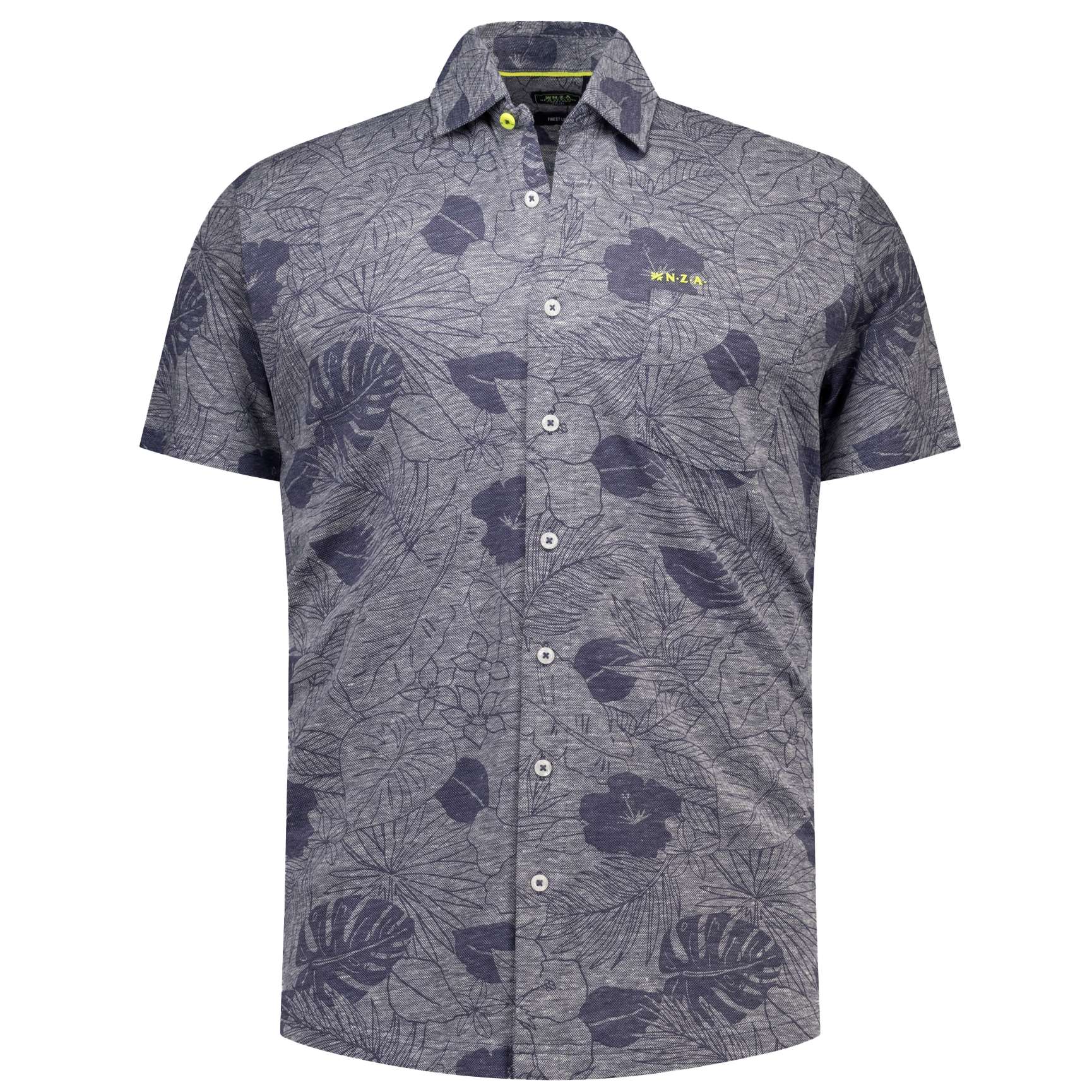 NZA New Zealand Auckland overhemd heren brilliant navy melange 
