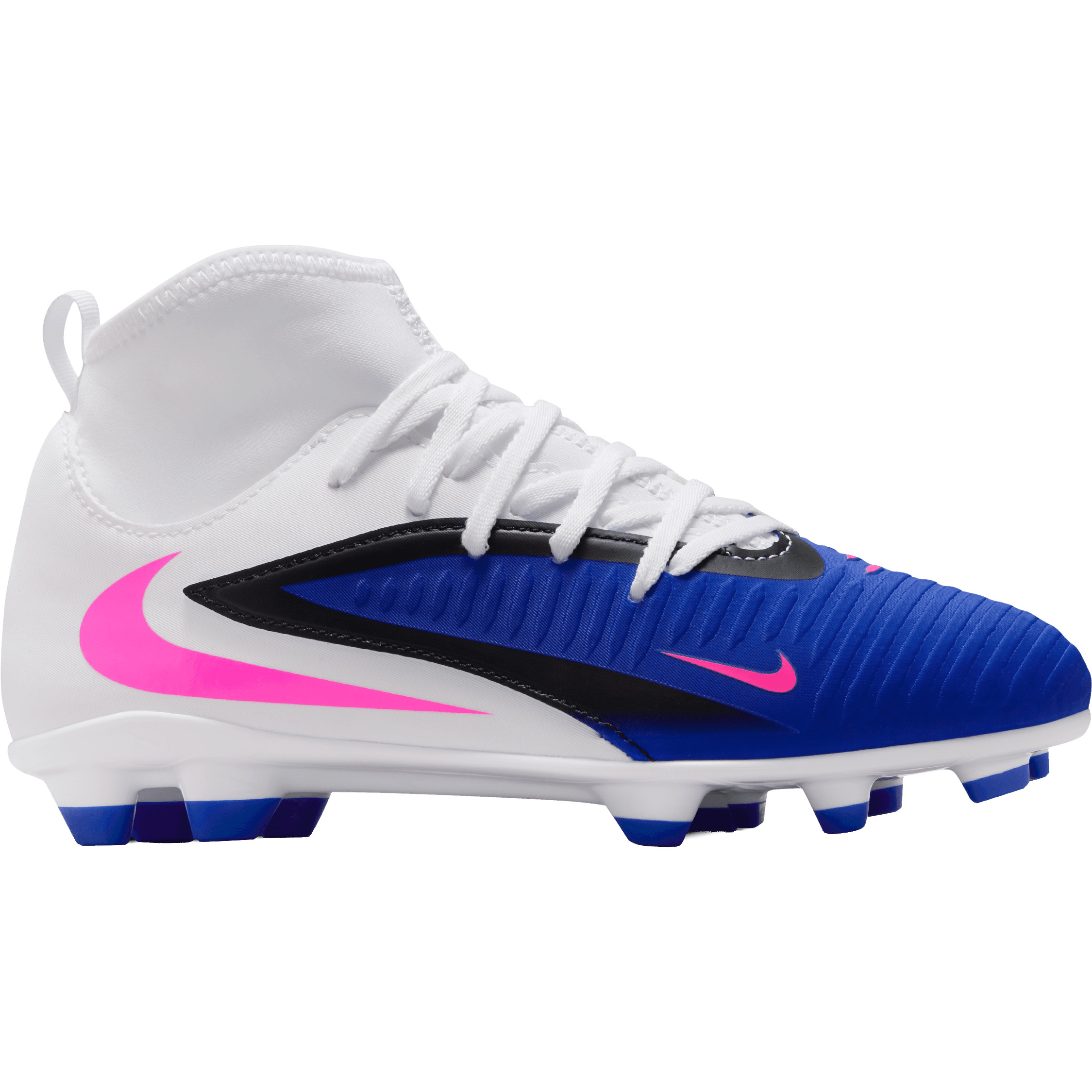 Nike Phantom 6 High Club FG - AG voetbalschoenen junior racer blue white pink blast