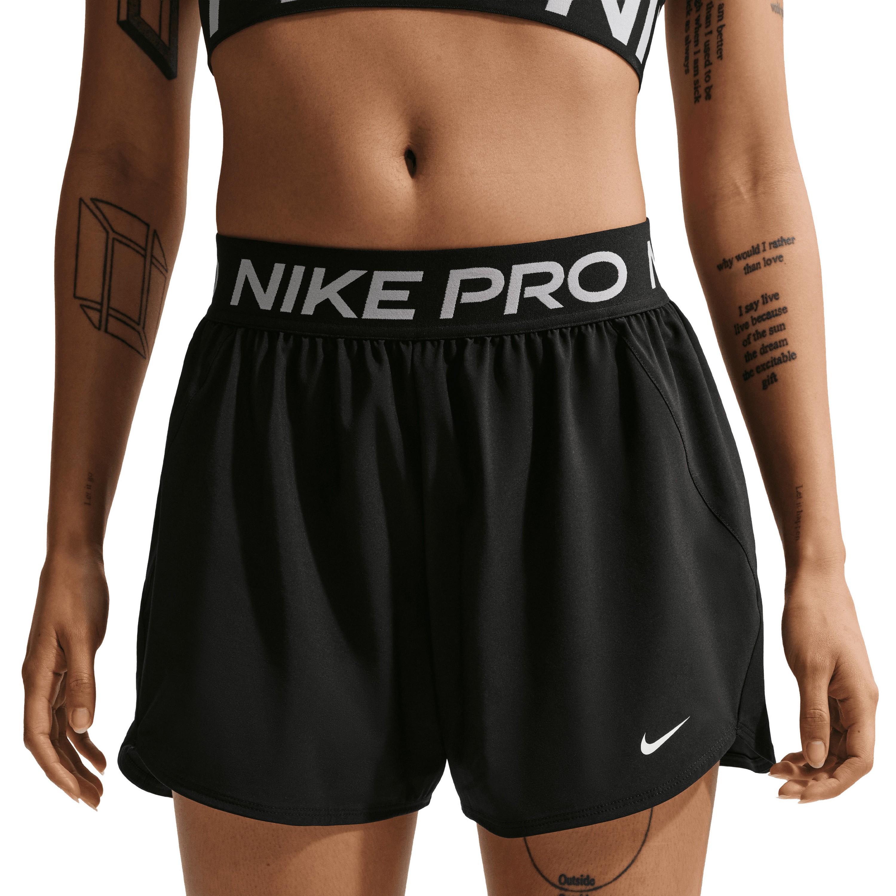 Nike Pro short dames black white 