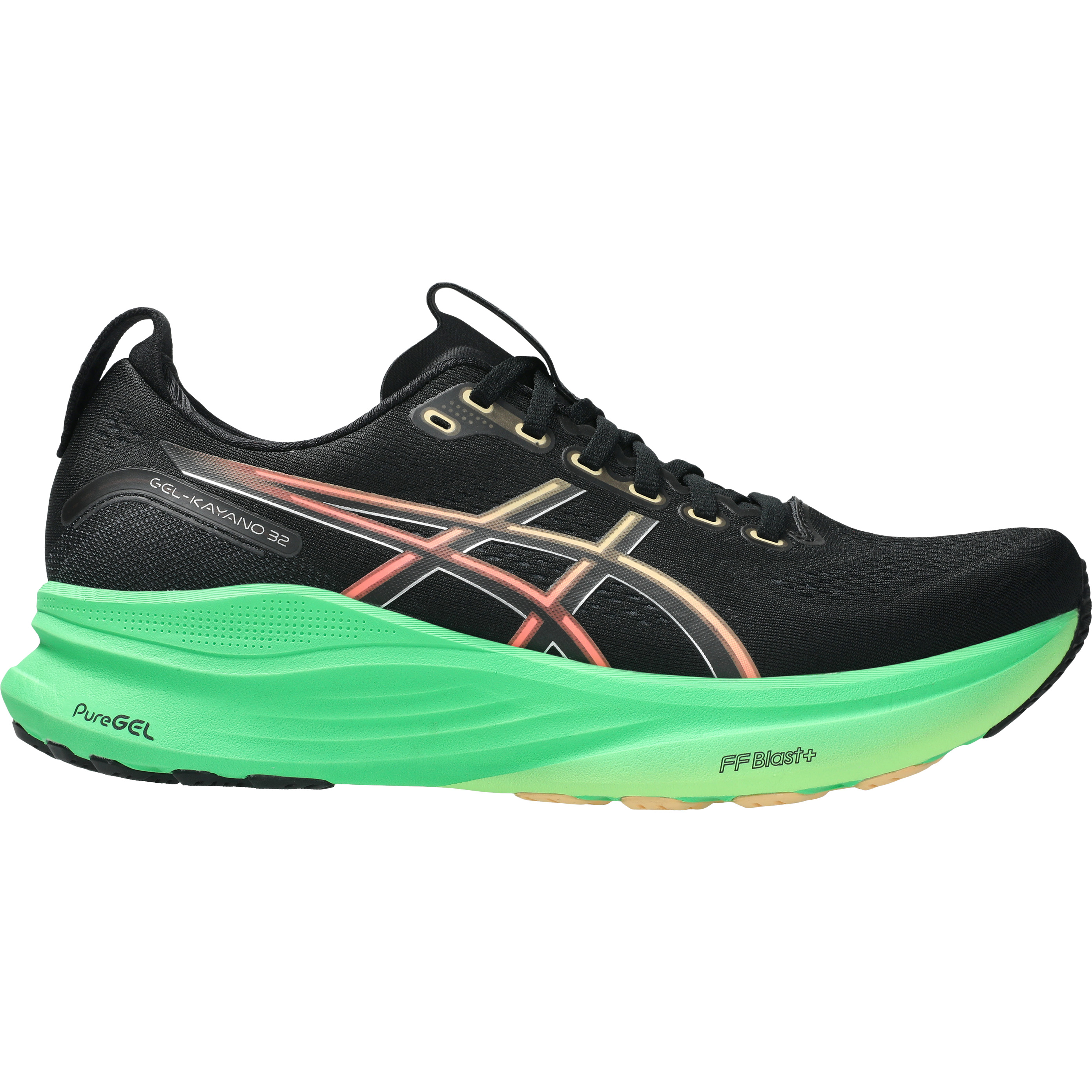 ASICS GEL-KAYANO 32 hardloopschoenen heren black vital green