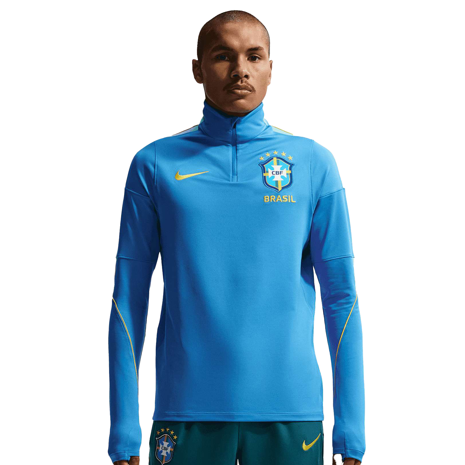 Nike Brazilië Strike trainingsshirt heren light photo blue light menta midwest gold