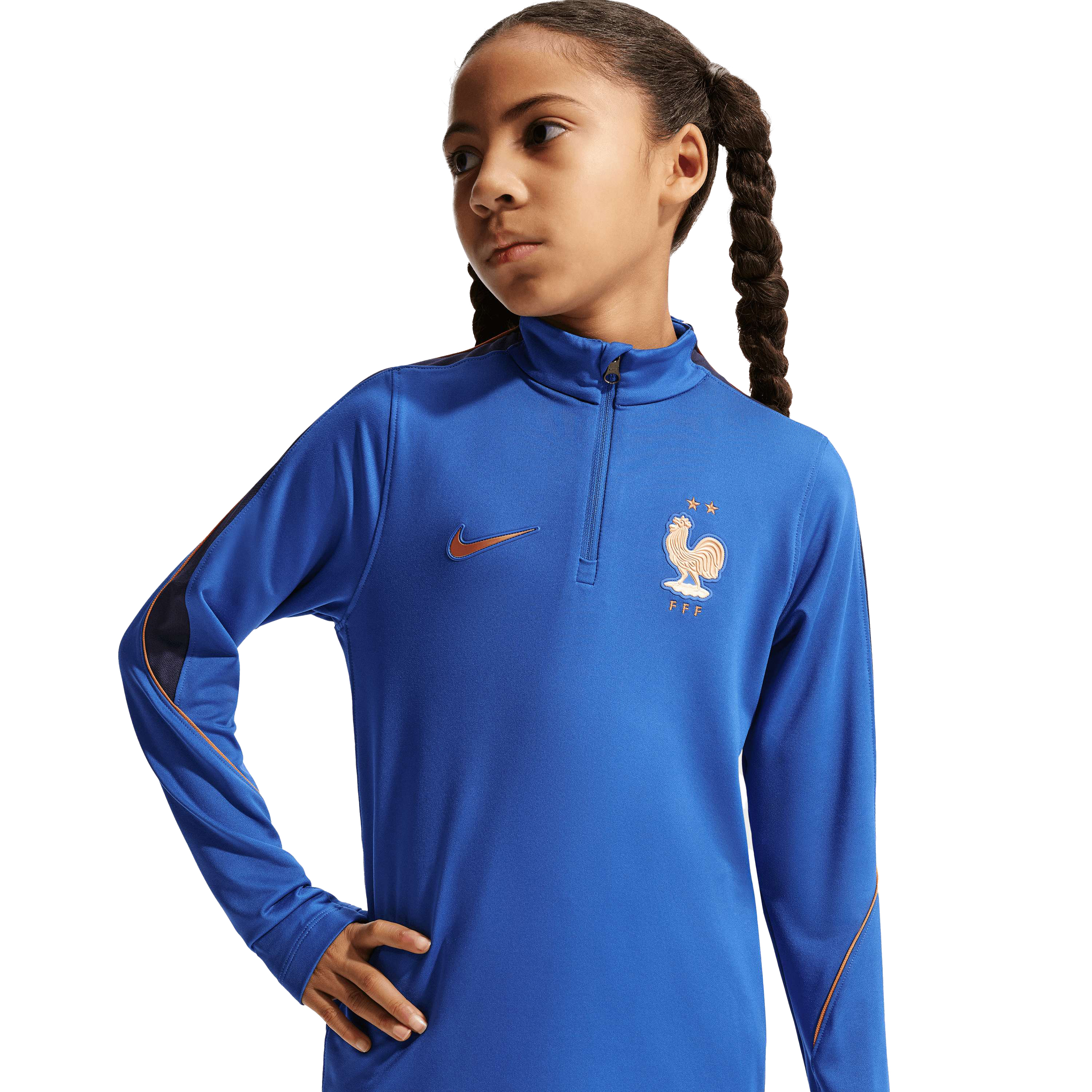 Nike Frankrijk Strike trainingsshirt junior game royal  blackened blue metallic copper