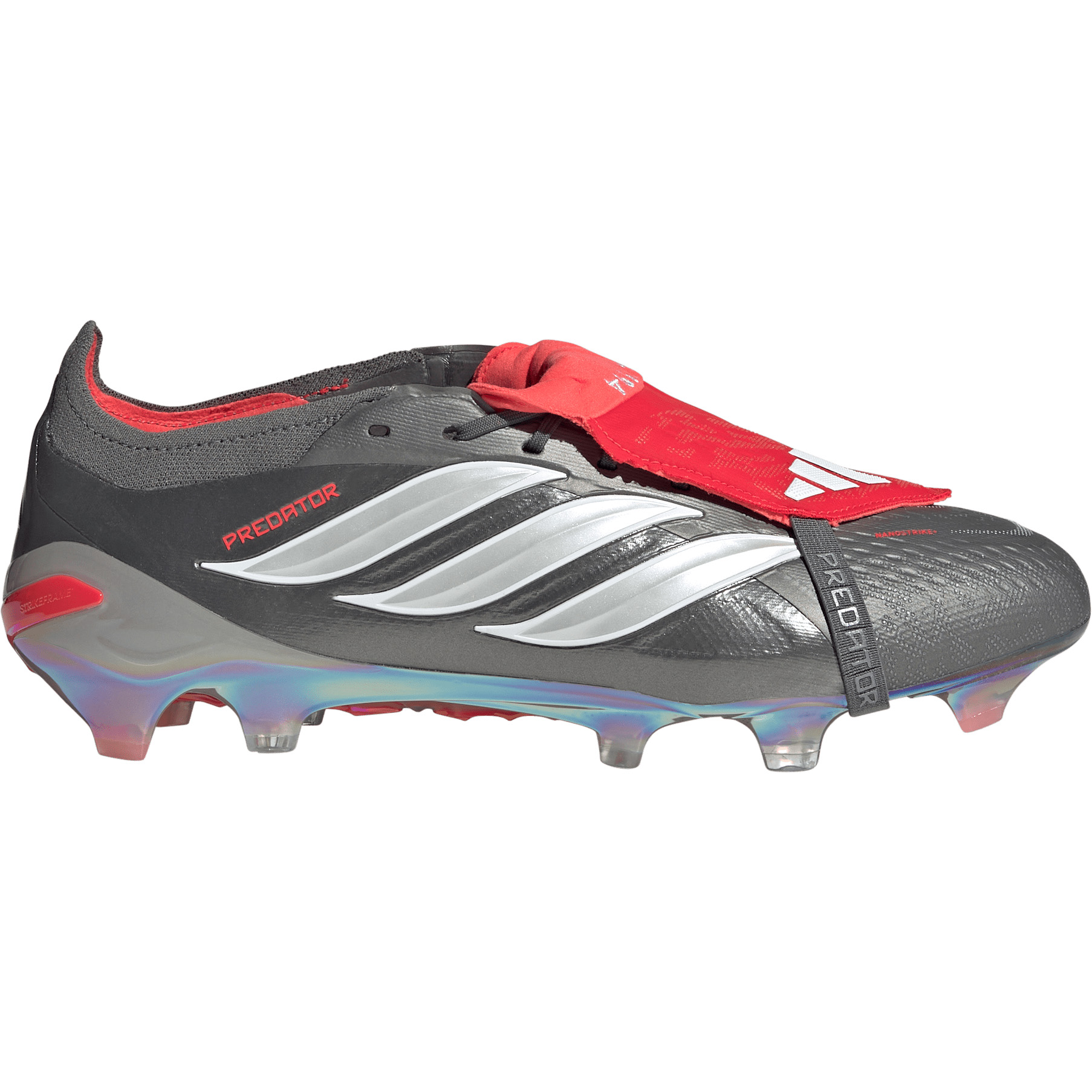 Adidas Predator Elite Fold Over Tongue FG voetbalschoenen iron metallic cloud white lucid red
