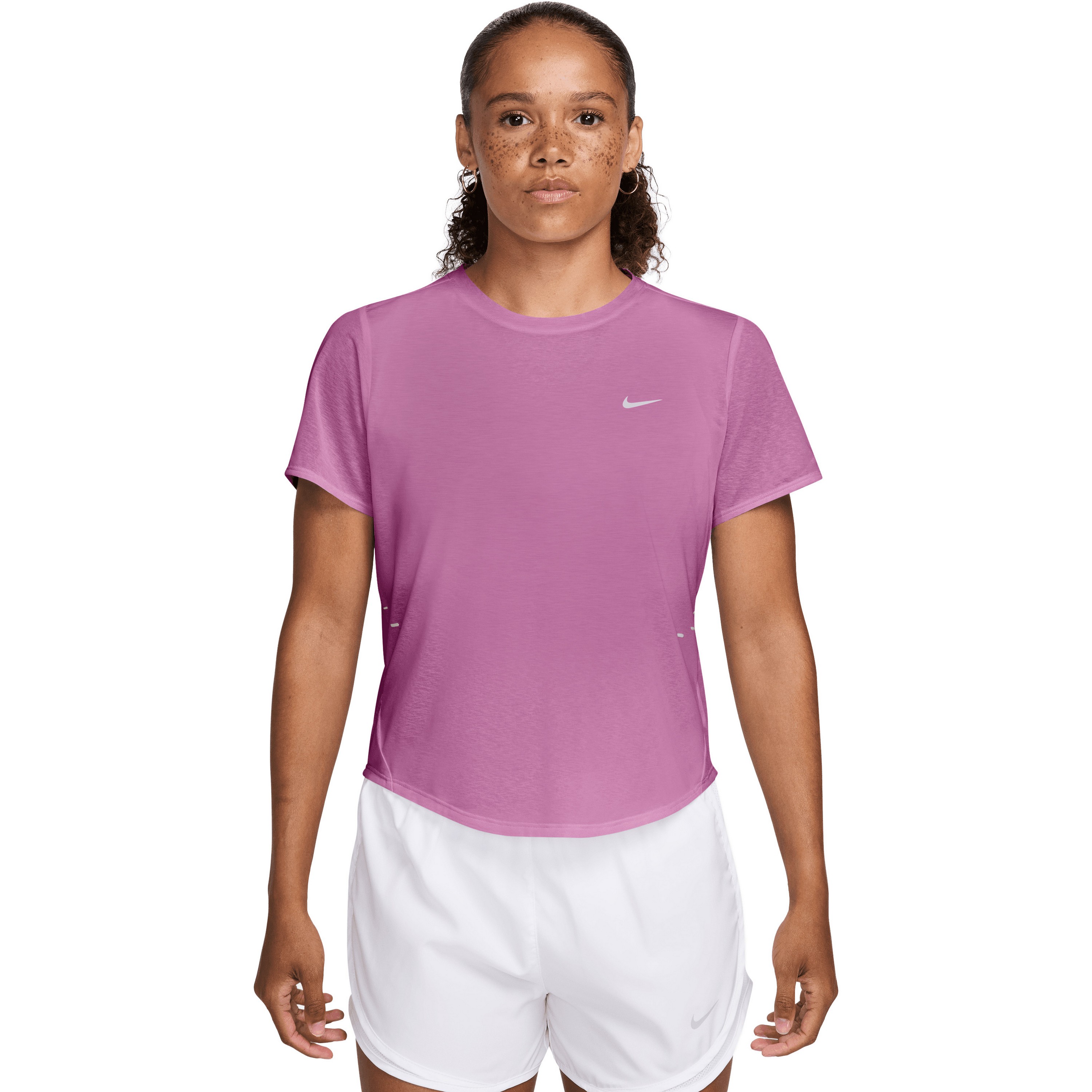 Nike Swift hardloopshirt dames magenta photon dust reflective silver