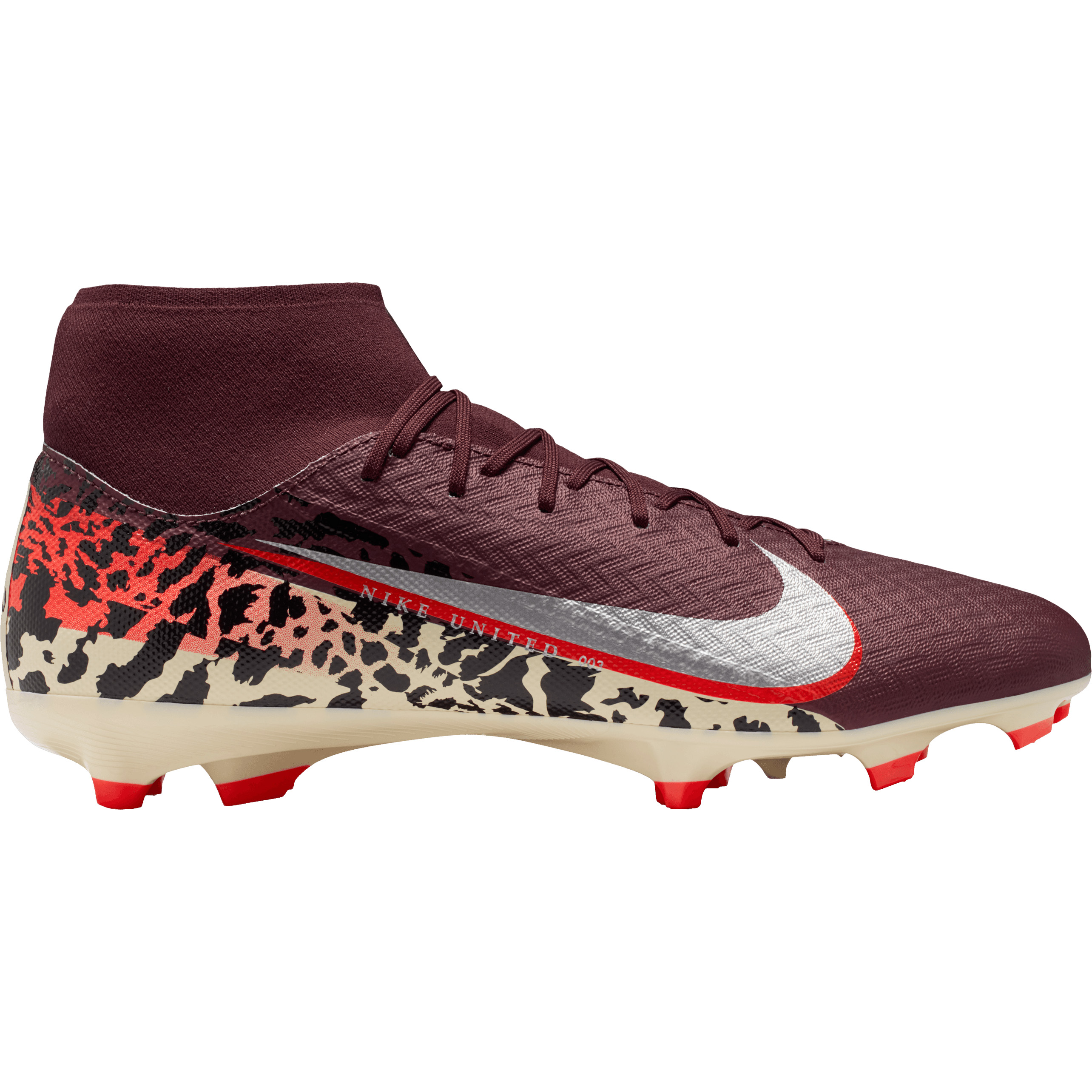 Nike United Mercurial Superfly 10 Academy FG AG voetbalschoenen burgundy crush metallic silver