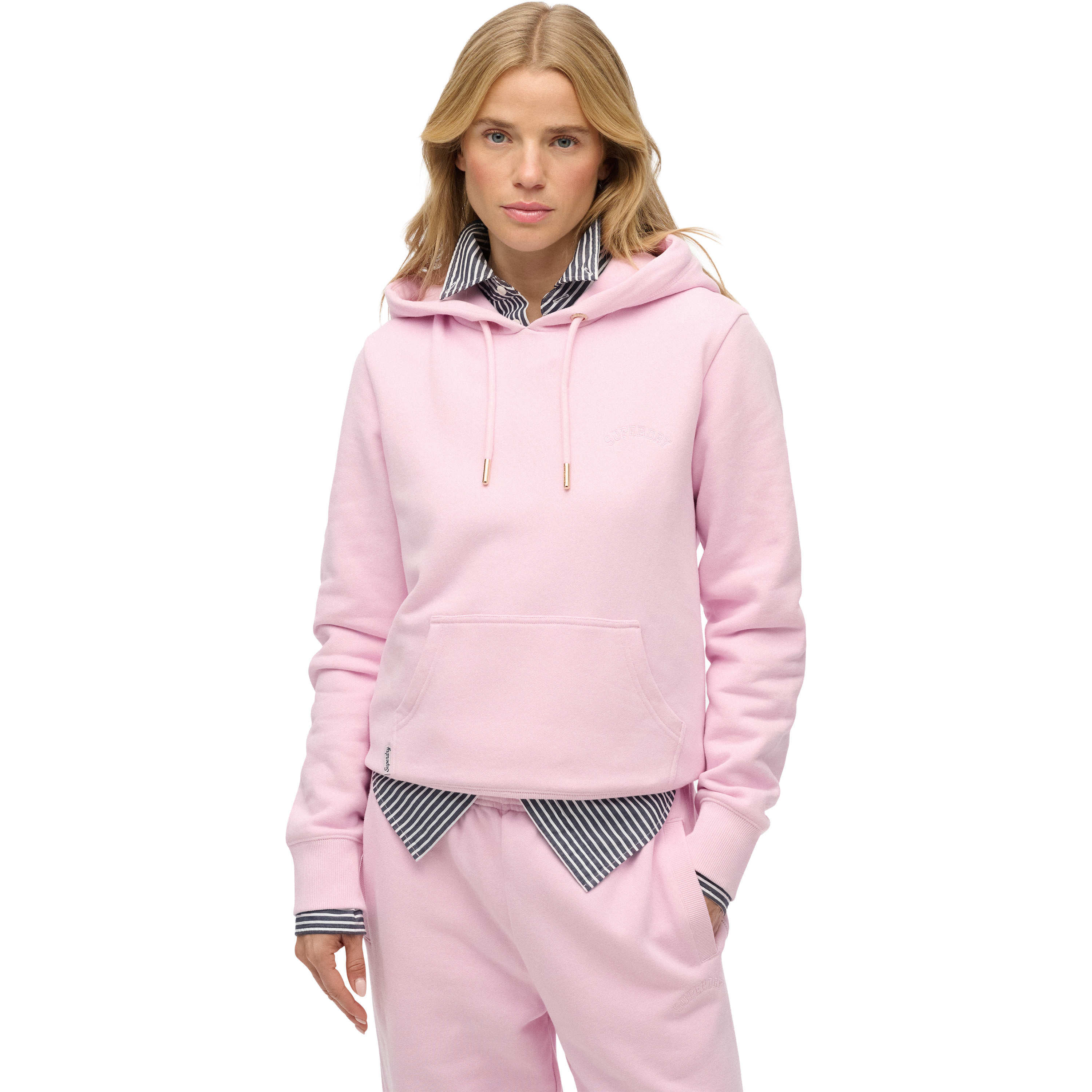 Superdry Essential Logo hoodie dames pink lady   