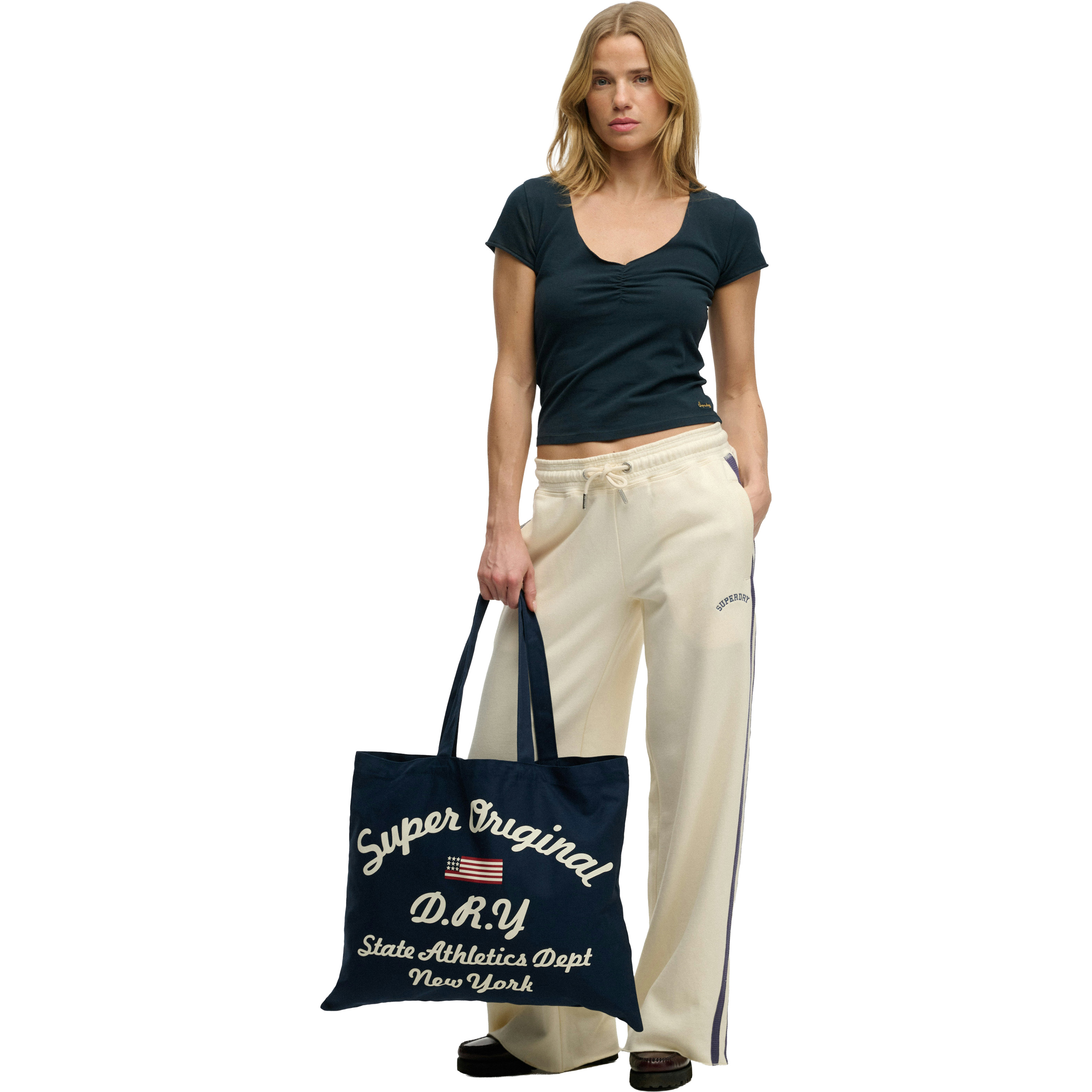 Superdry schoudertas dames richest navy off white 