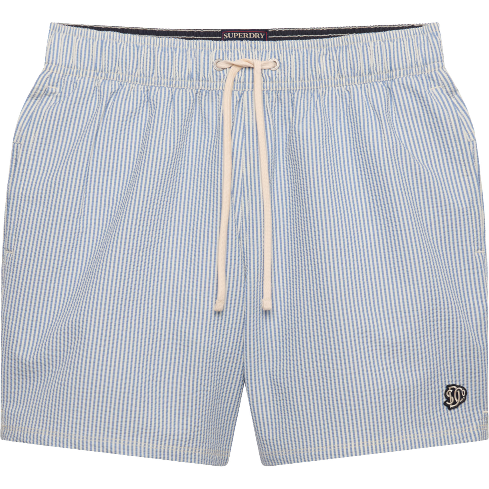 Superdry Seersucker 15 inch zwembroek heren rice white endless sky 