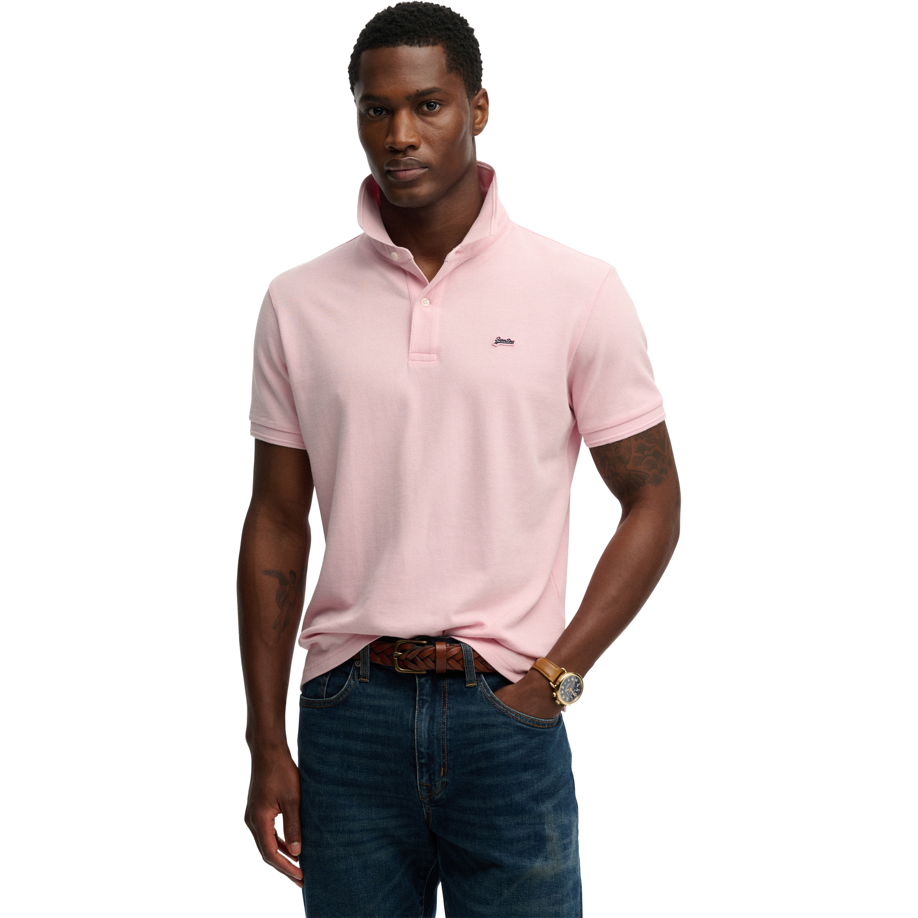 Superdry Pique polo heren montauk pink 