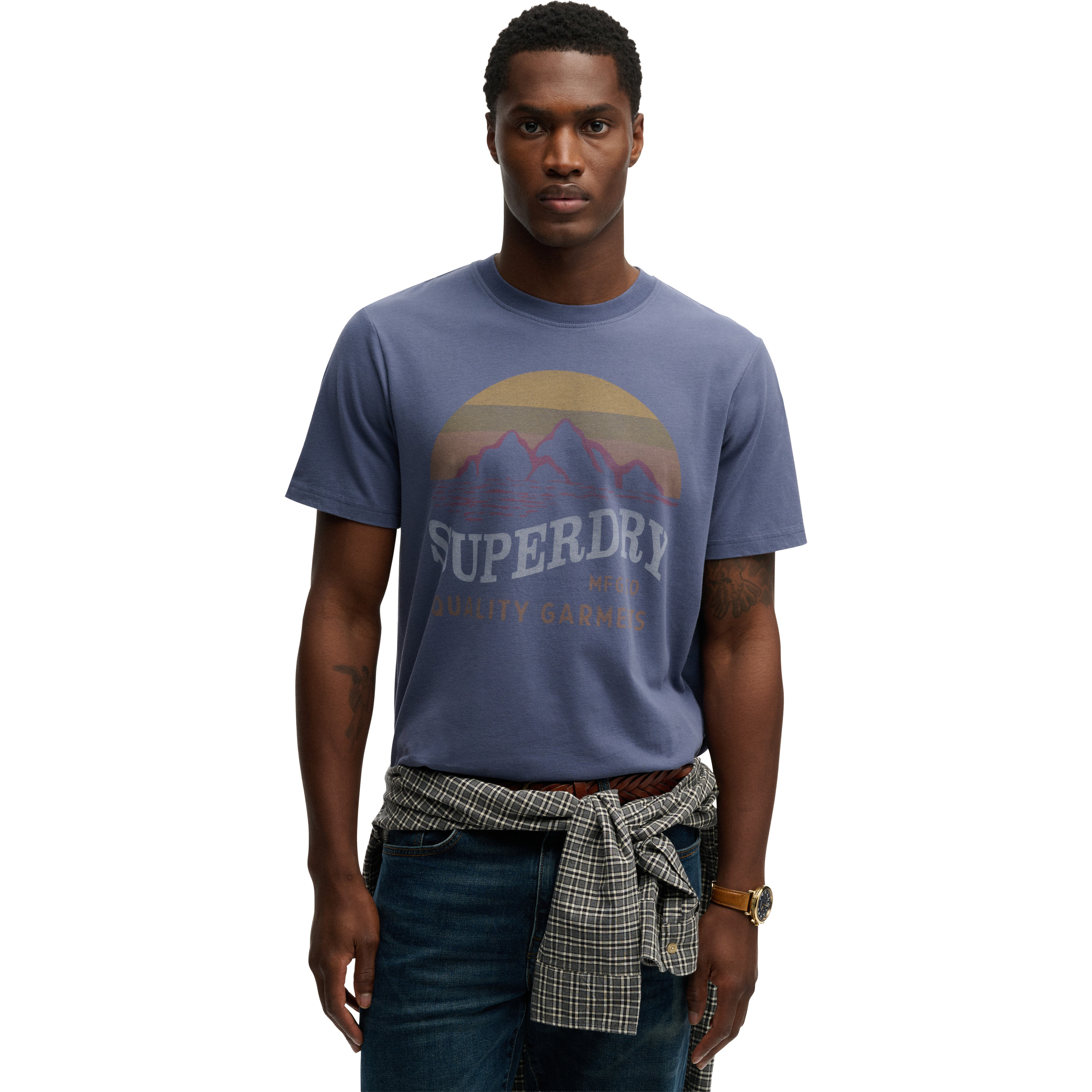 Superdry Outdoors Mountain Relaxed shirt heren soft navy 