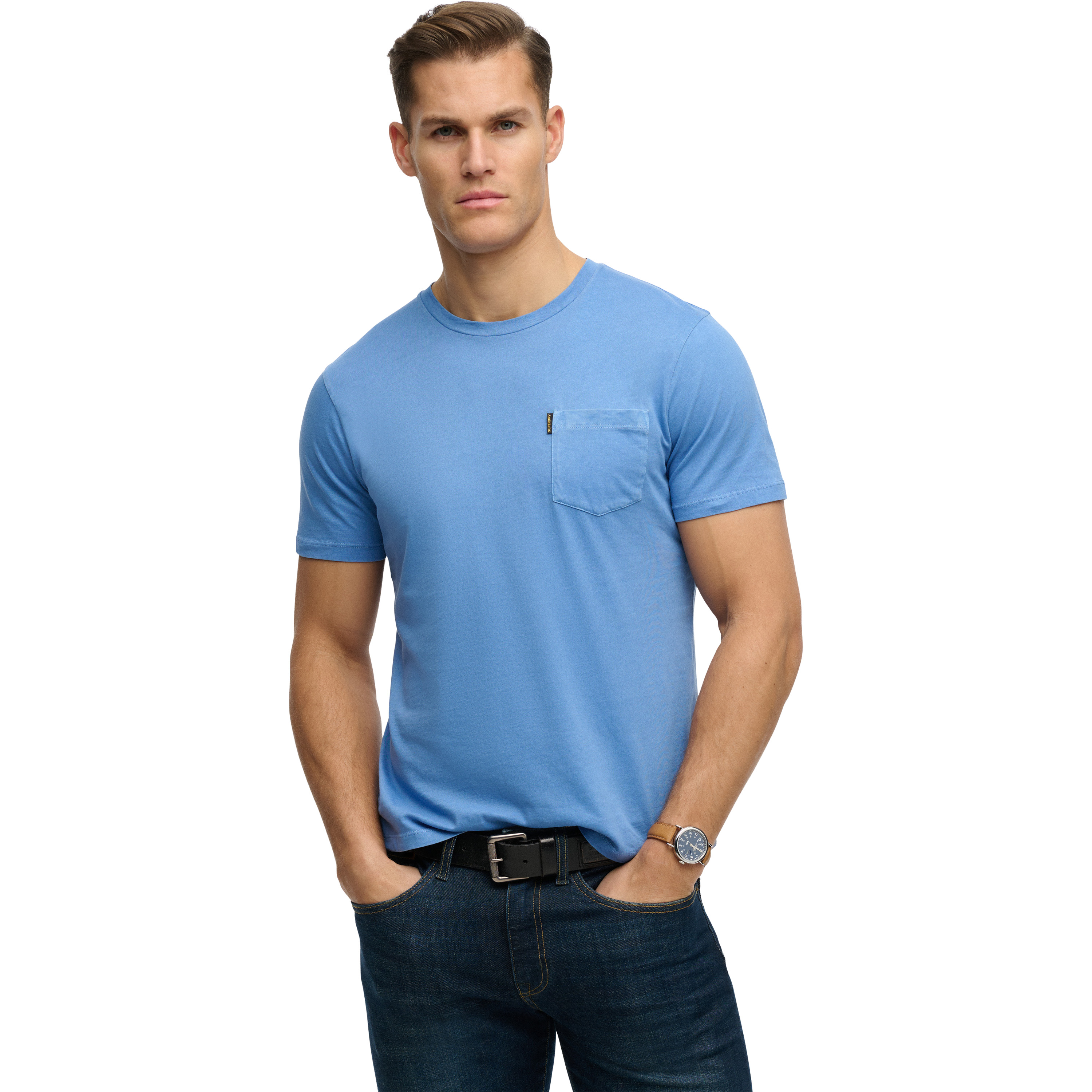 Superdry Classic Essential shirt heren blue yonder  