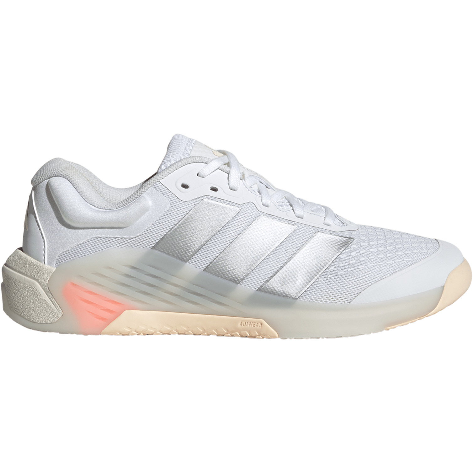 Adidas Dropset 4 fitness schoenen dames cloud white silver metallic lucid orange