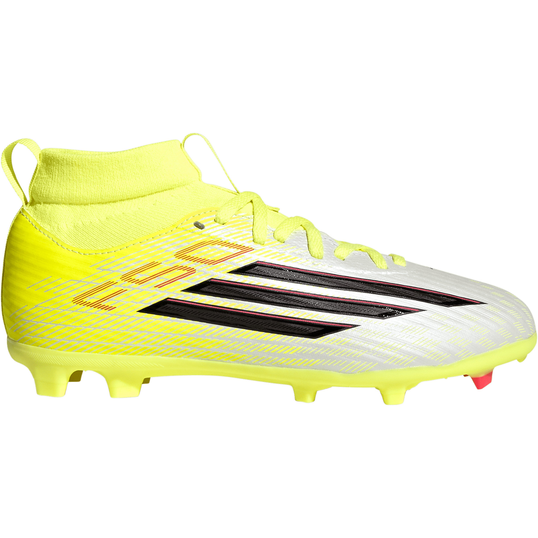 Adidas F50 League Mid FG AG voetbalschoenen junior team solar yellow 2 core black lucid red