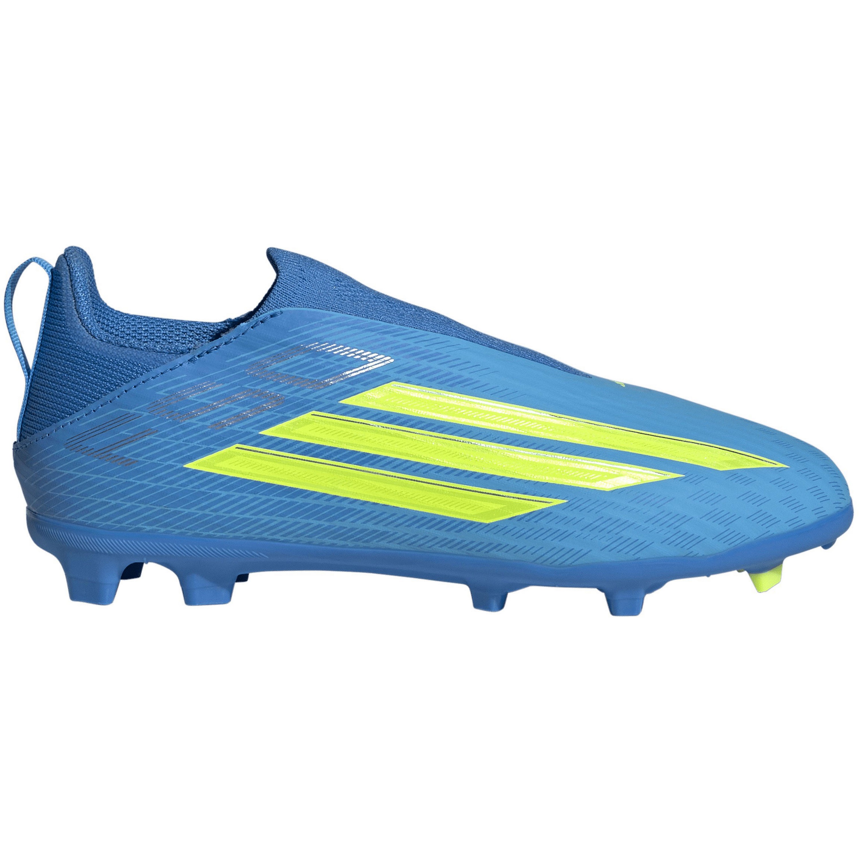 Adidas F50 League Laceless FG MG voetbalschoenen junior lucid ray blue team solar yellow 2 lucid aquamarin