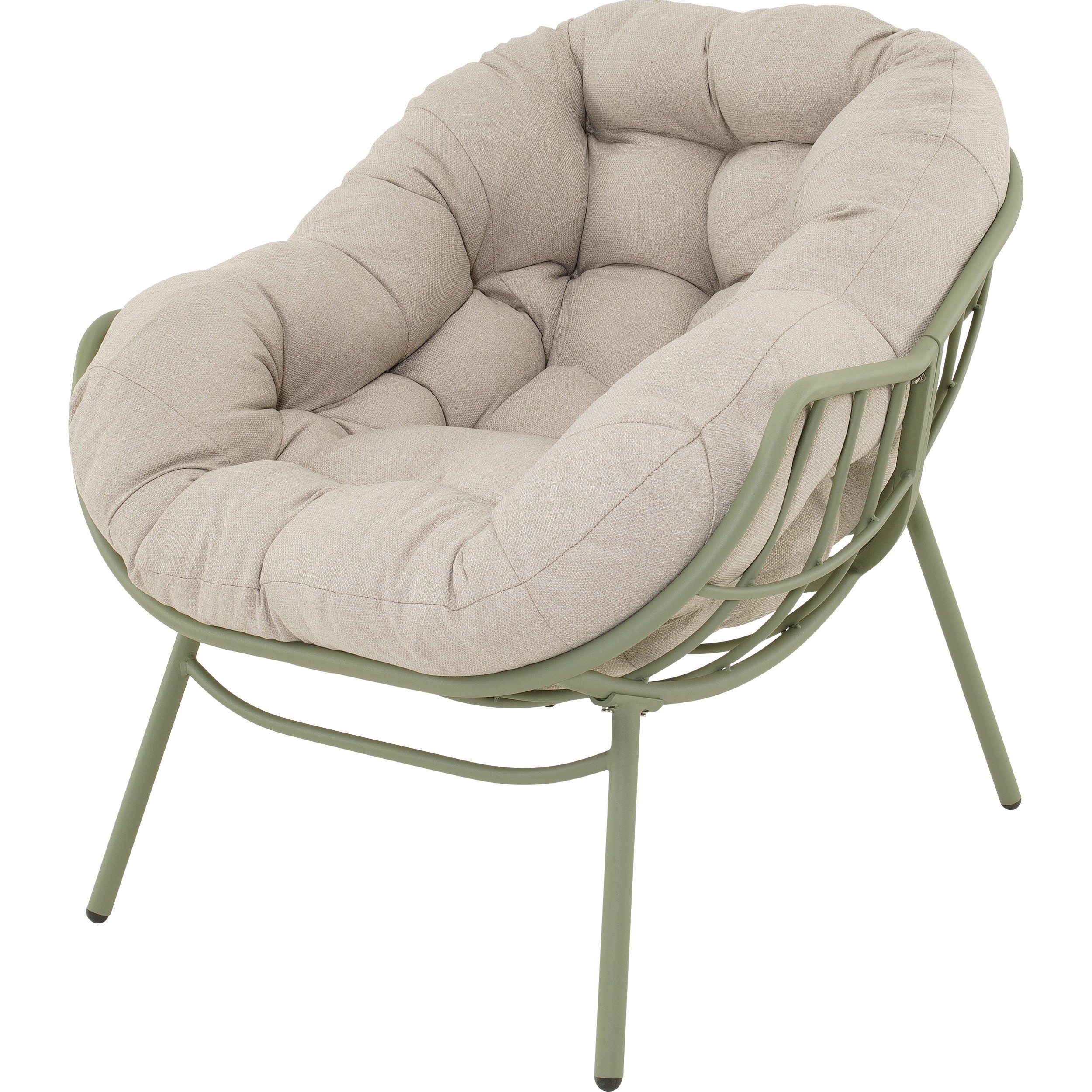Lesli Living Cozy loungestoel aluminium beige 