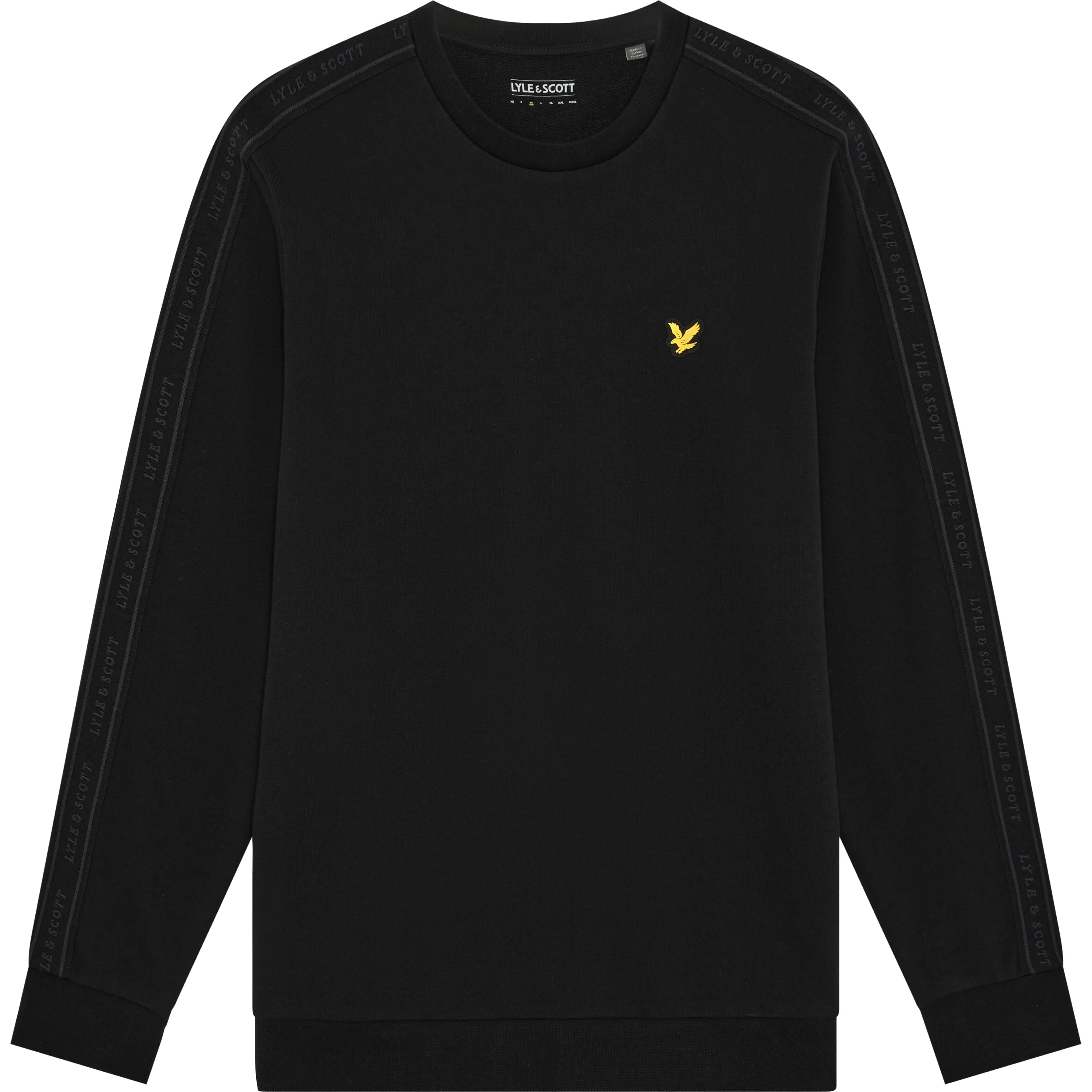 Lyle & Scott Tape sweater heren jet black      