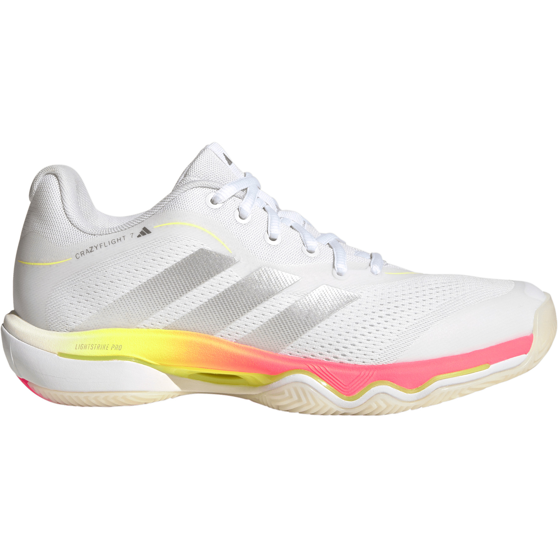 Adidas Crazyflight 7 indoorschoenen dames cloud white tech grey metallic solar turbo