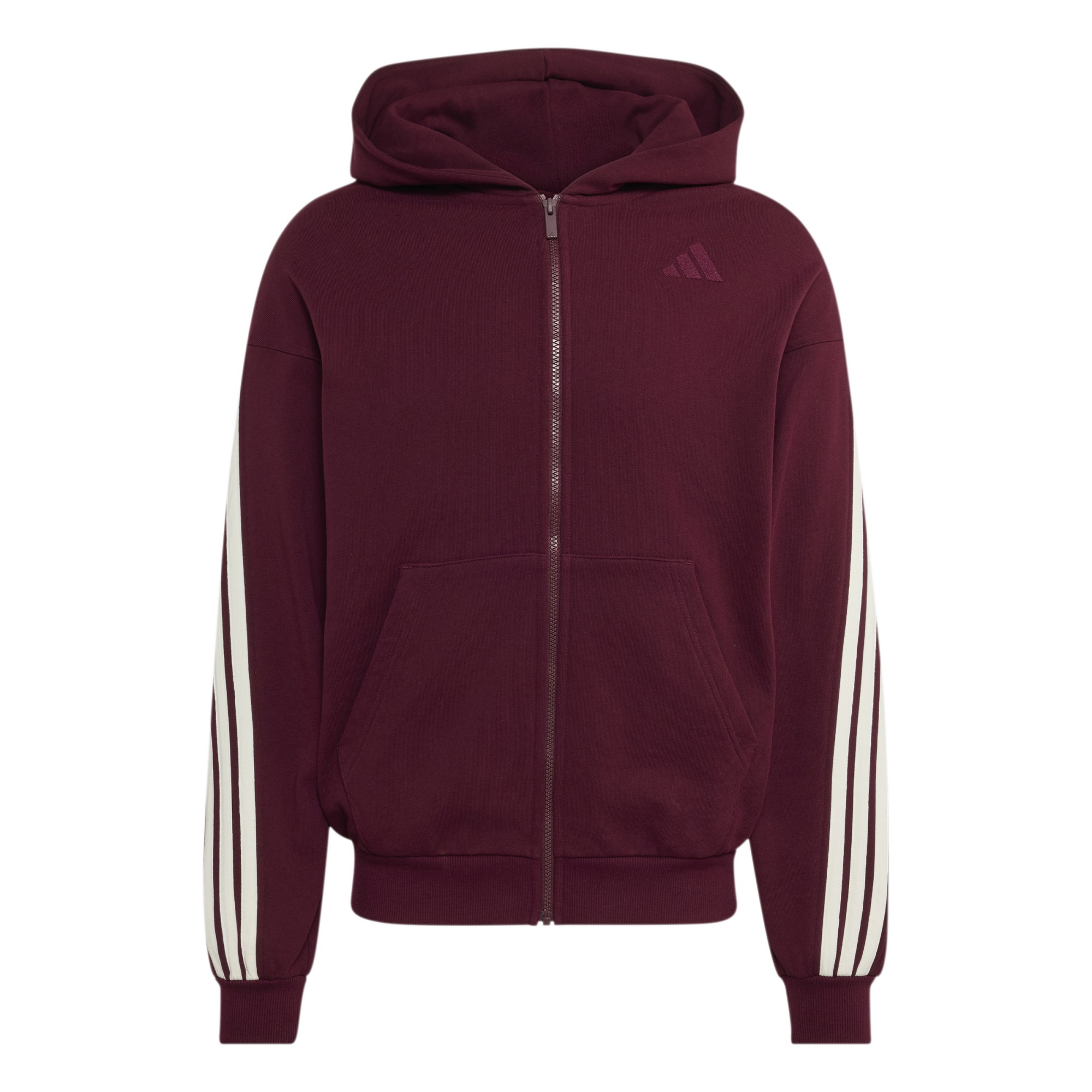 Adidas Kit 3-Stripes Hoodie trainingsjack heren maroon off white