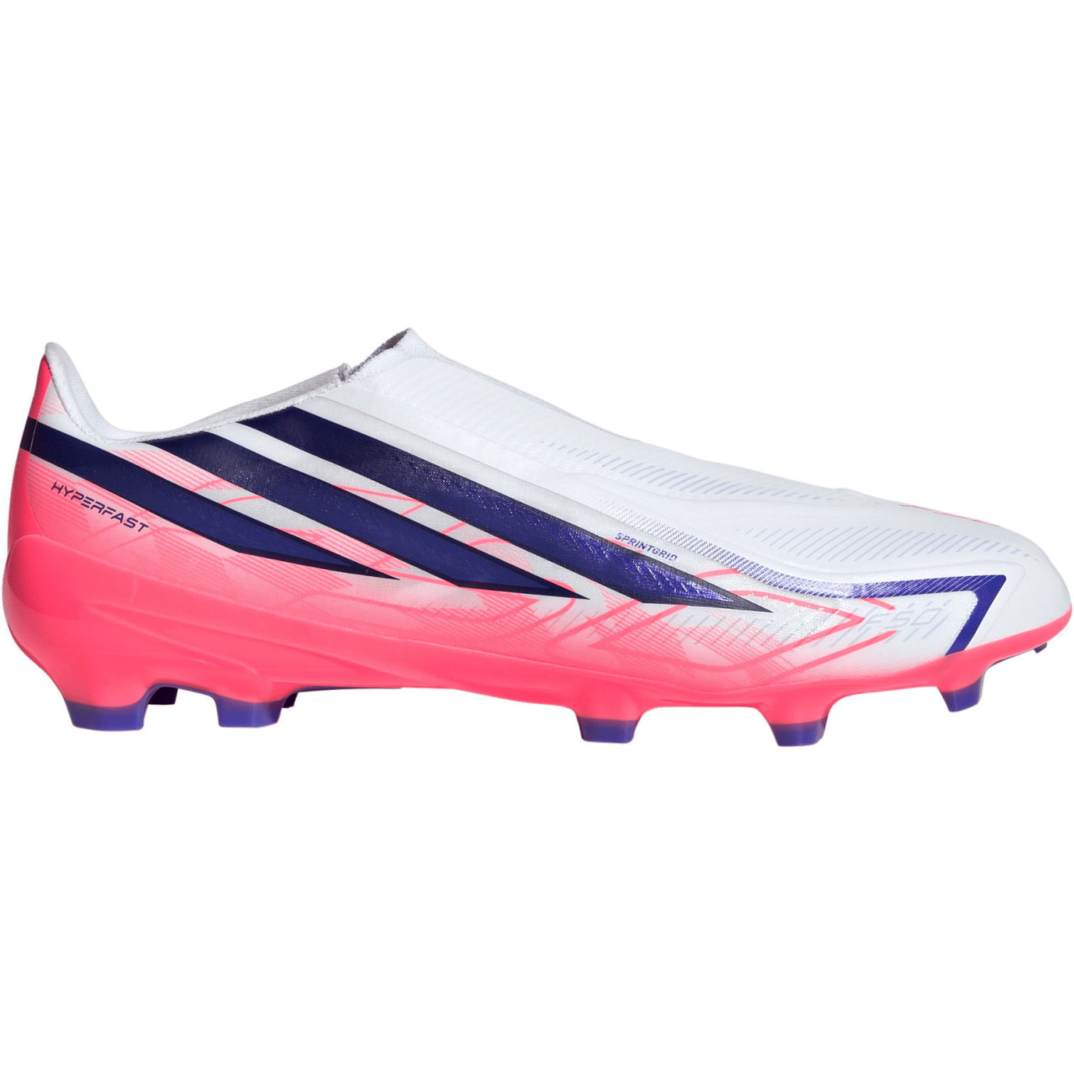Adidas F50 Hyperfast League Laceless FG voetbalschoenen cloud white solar purple solar turbo