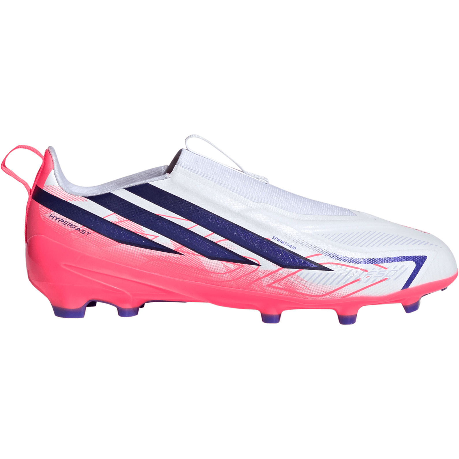 Adidas F50 Hyperfast League LL FG voetbalschoenen junior ftwr white solar purple solar turbo