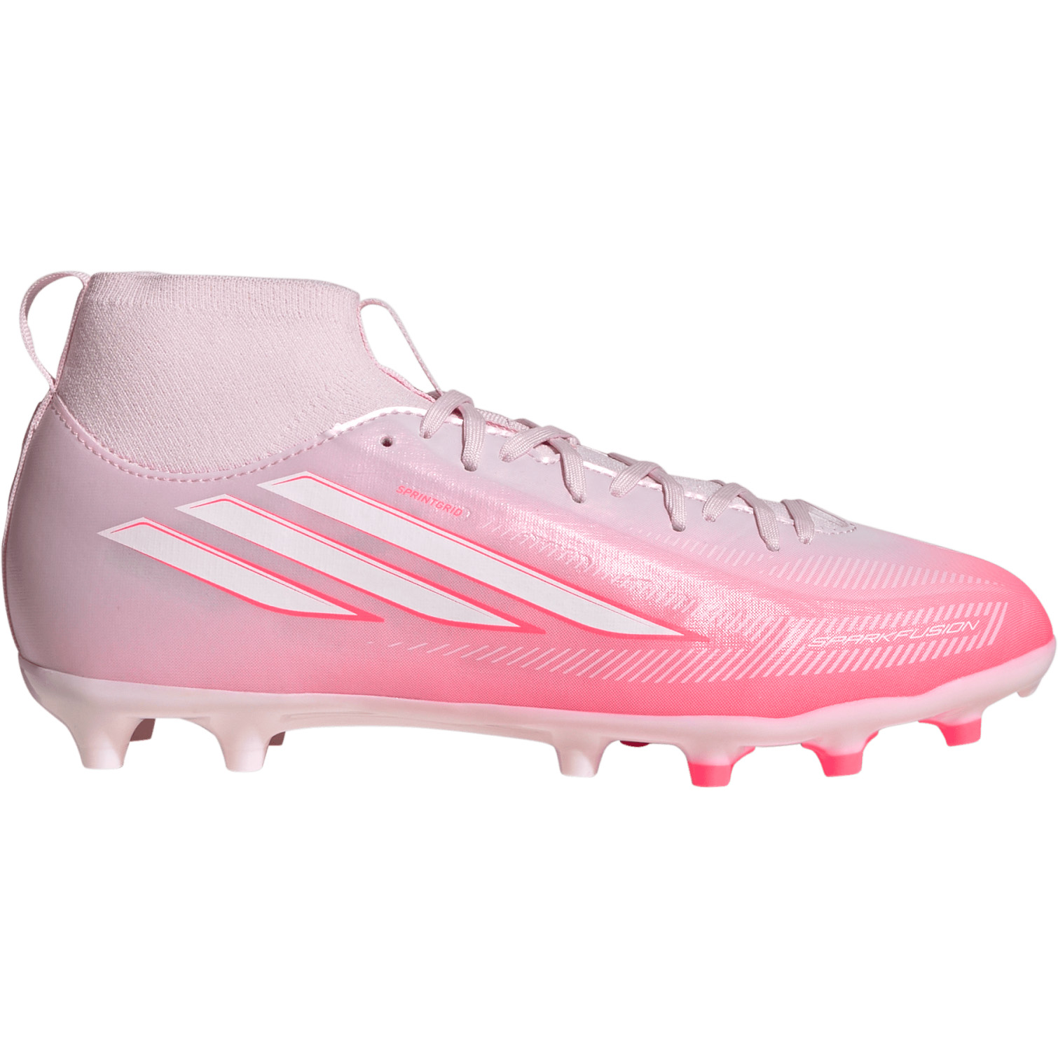 Adidas F50 Sparkfusion League Mid FG AG voetbalschoenen junior solar turbo ftwr white distilled pink