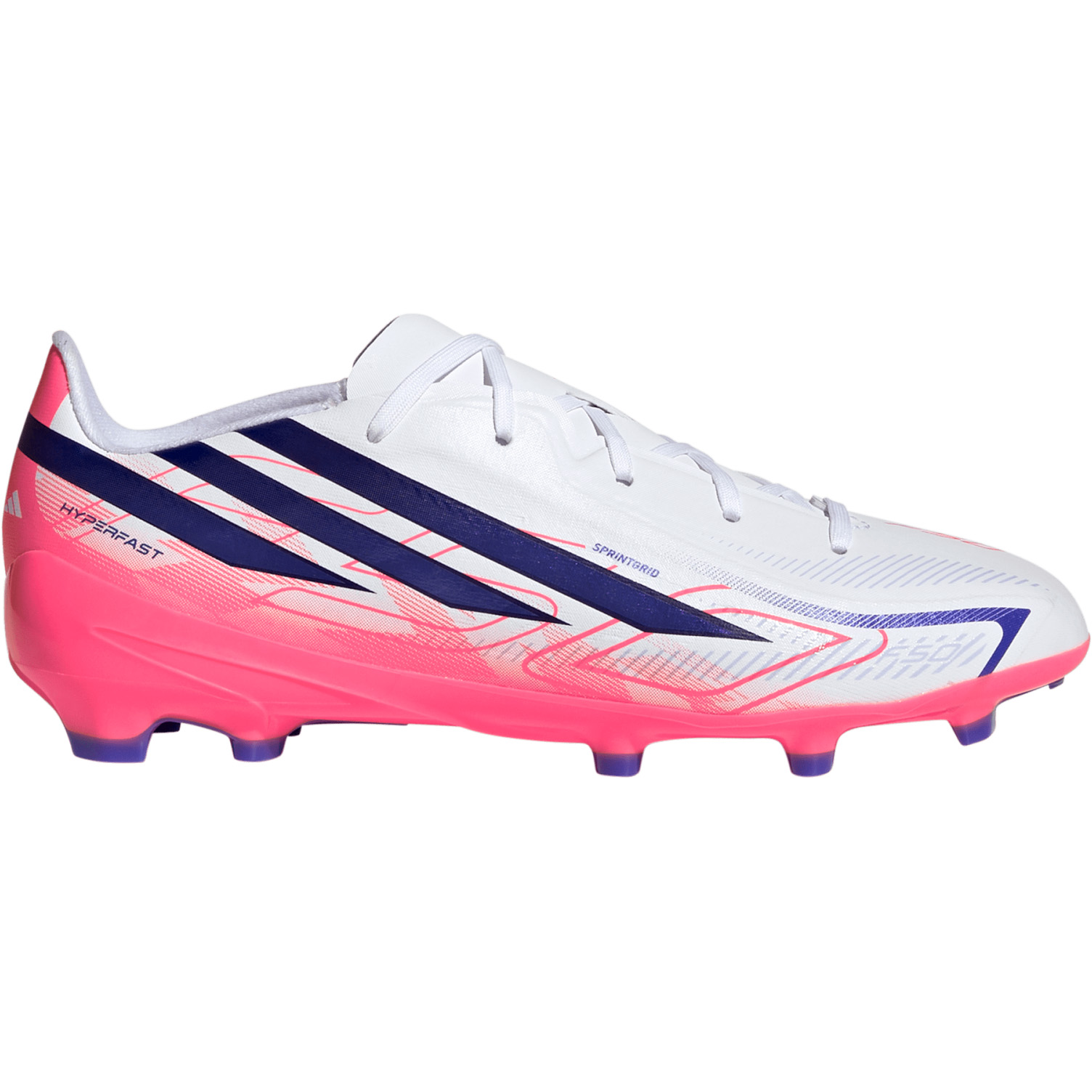 Adidas F50 Hyperfast League FG voetbalschoenen junior ftwr white solar purple solar turbo