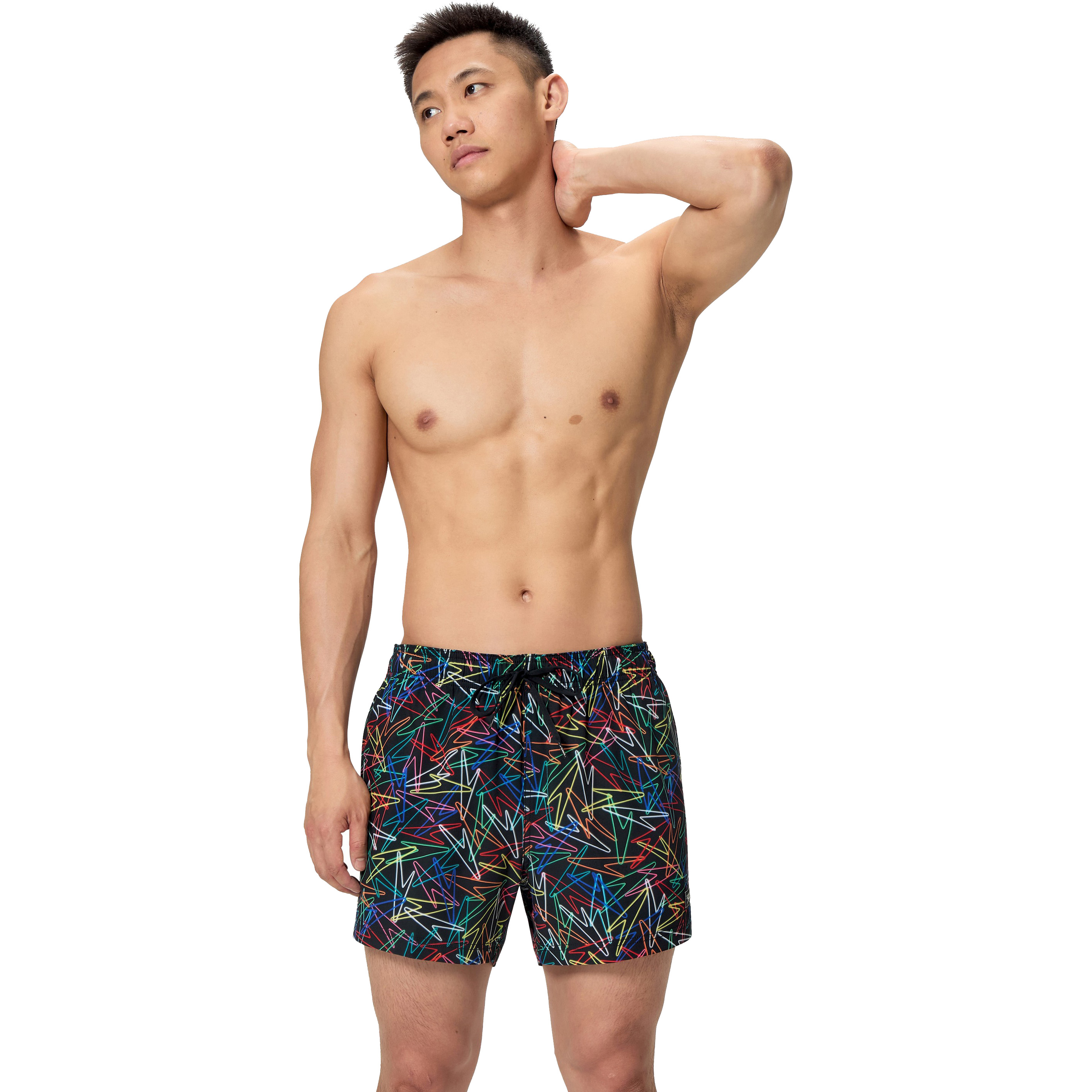 Speedo Redondo Edge Printed 14 inch zwembroek heren black red
