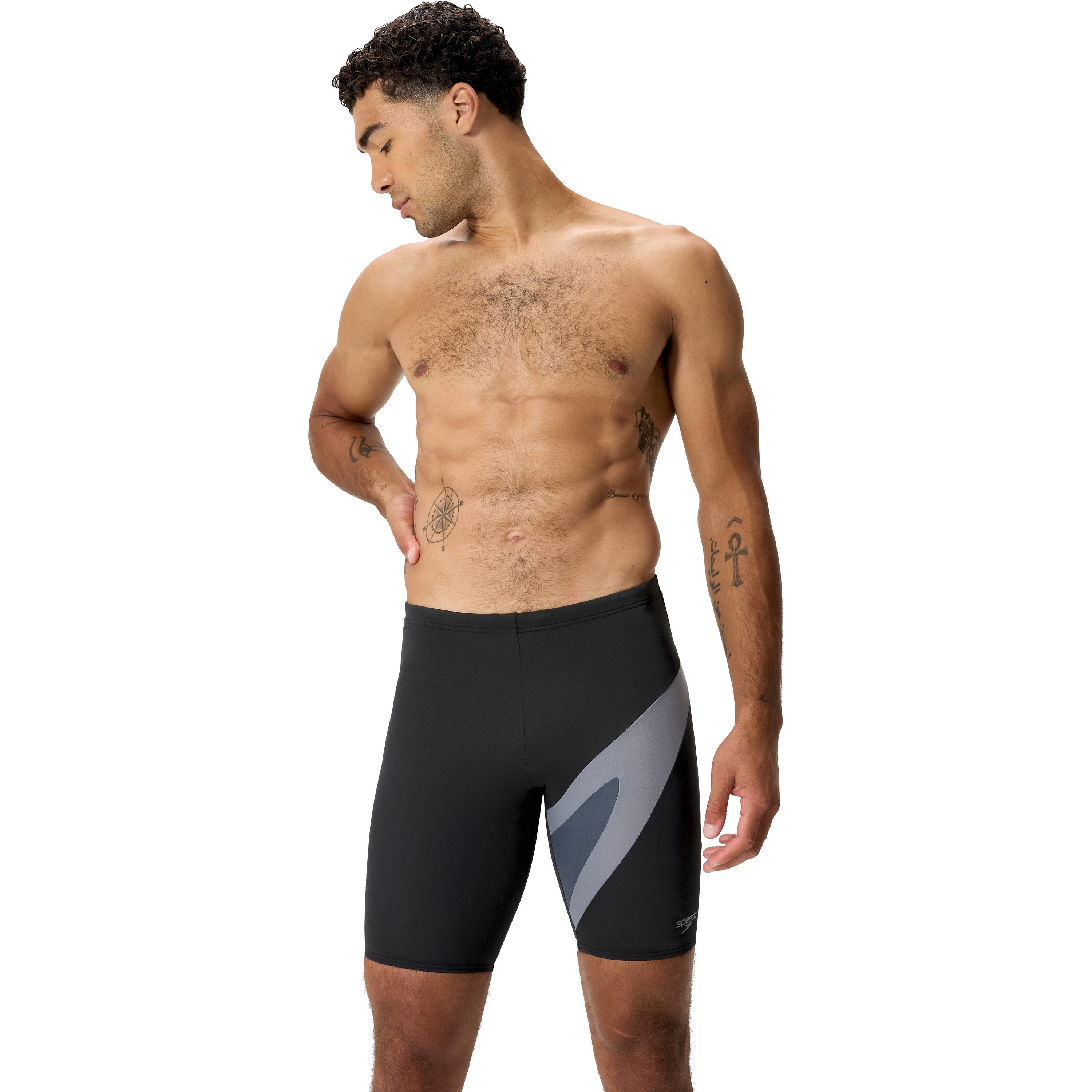 Speedo Hyperboom Jammer zwemboxer heren black grey 