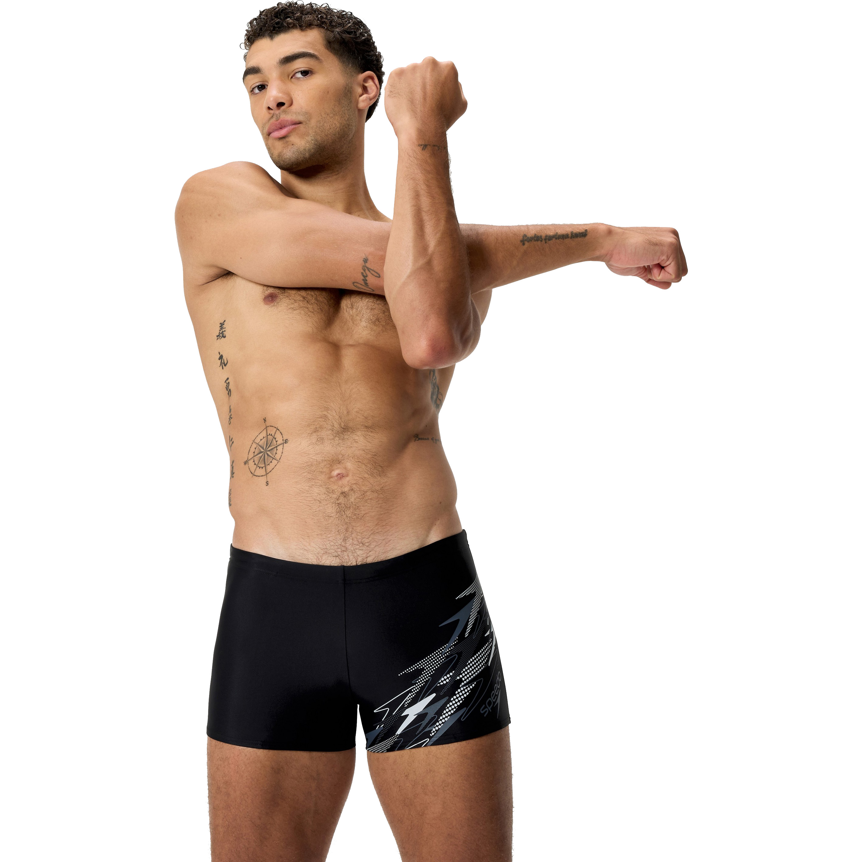 Speedo Medley Logo zwemboxer heren black grey 