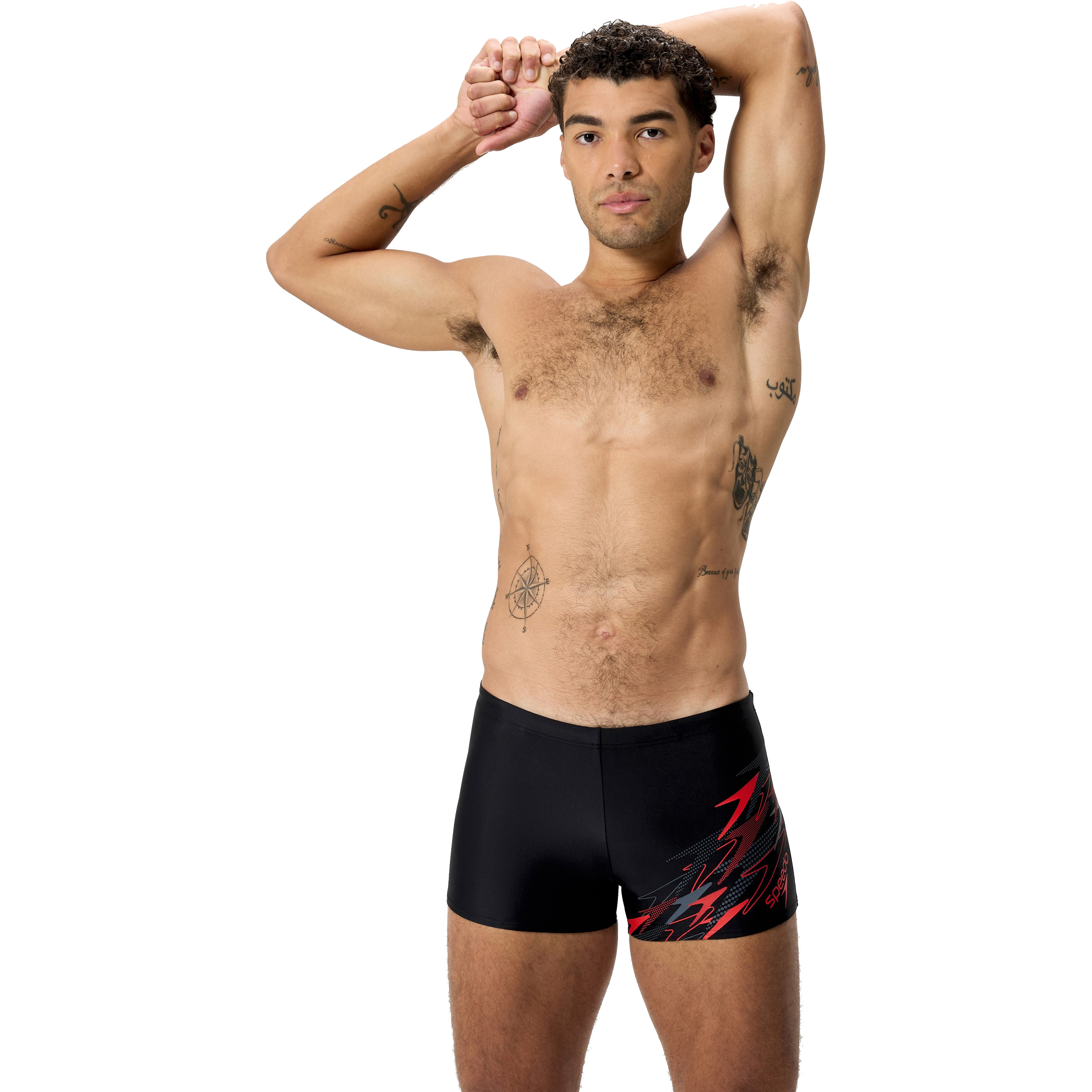 Speedo Medley Logo zwemboxer black red 