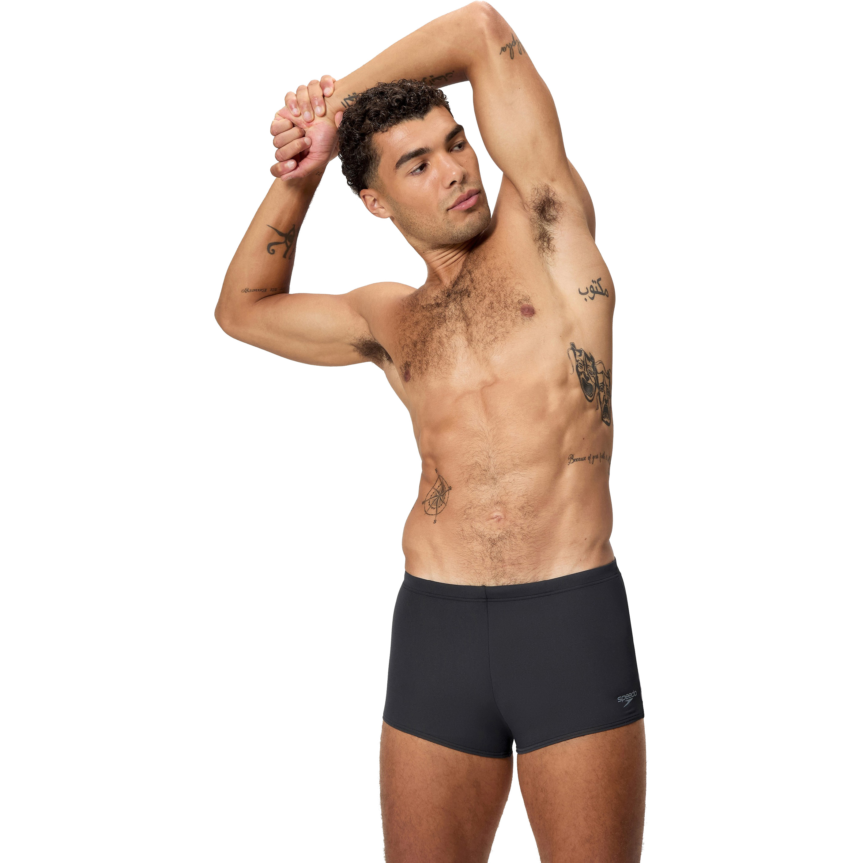 Speedo Hyperboom zwemboxer heren black grey 
