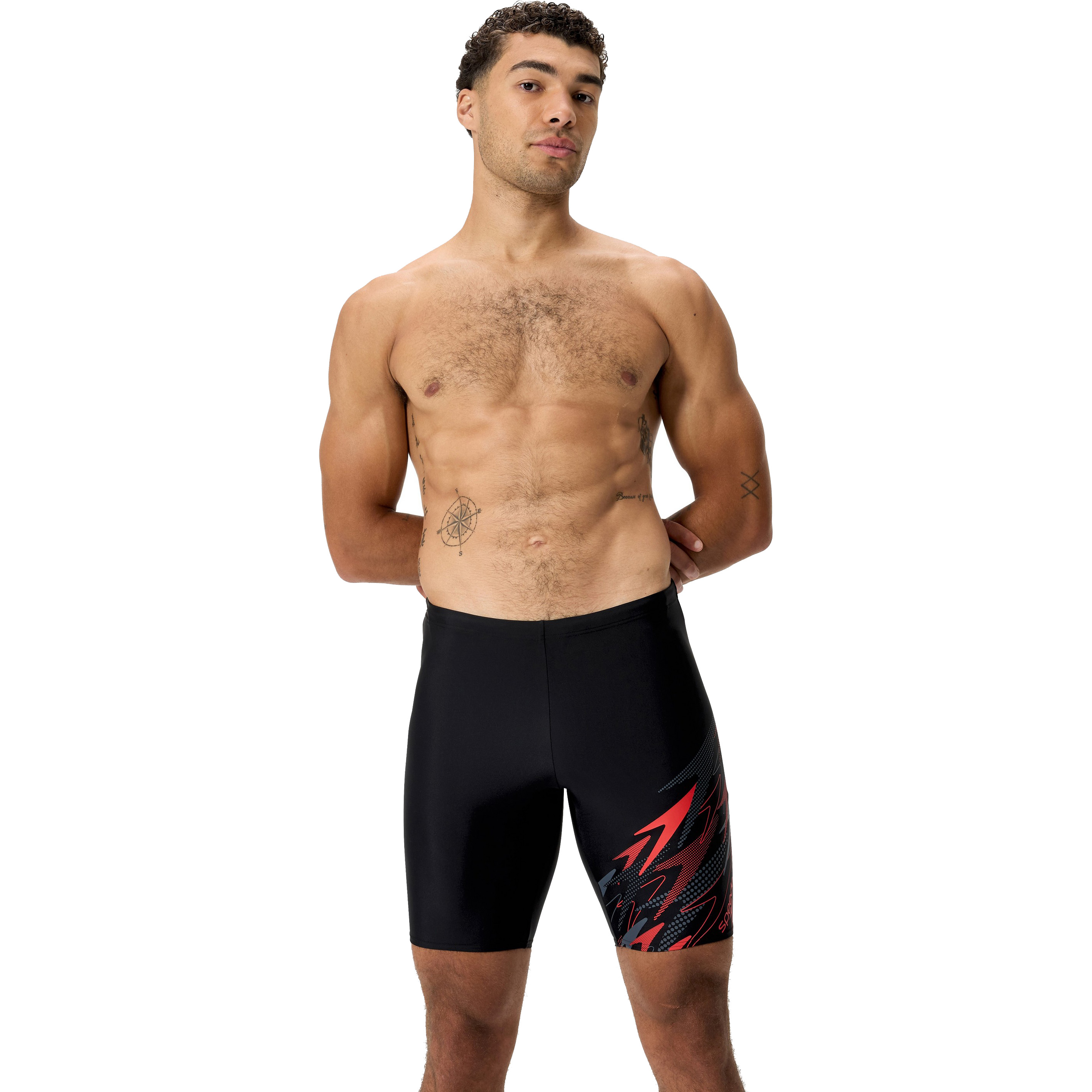 Speedo Medley Logo Jammer zwemboxer heren black red 