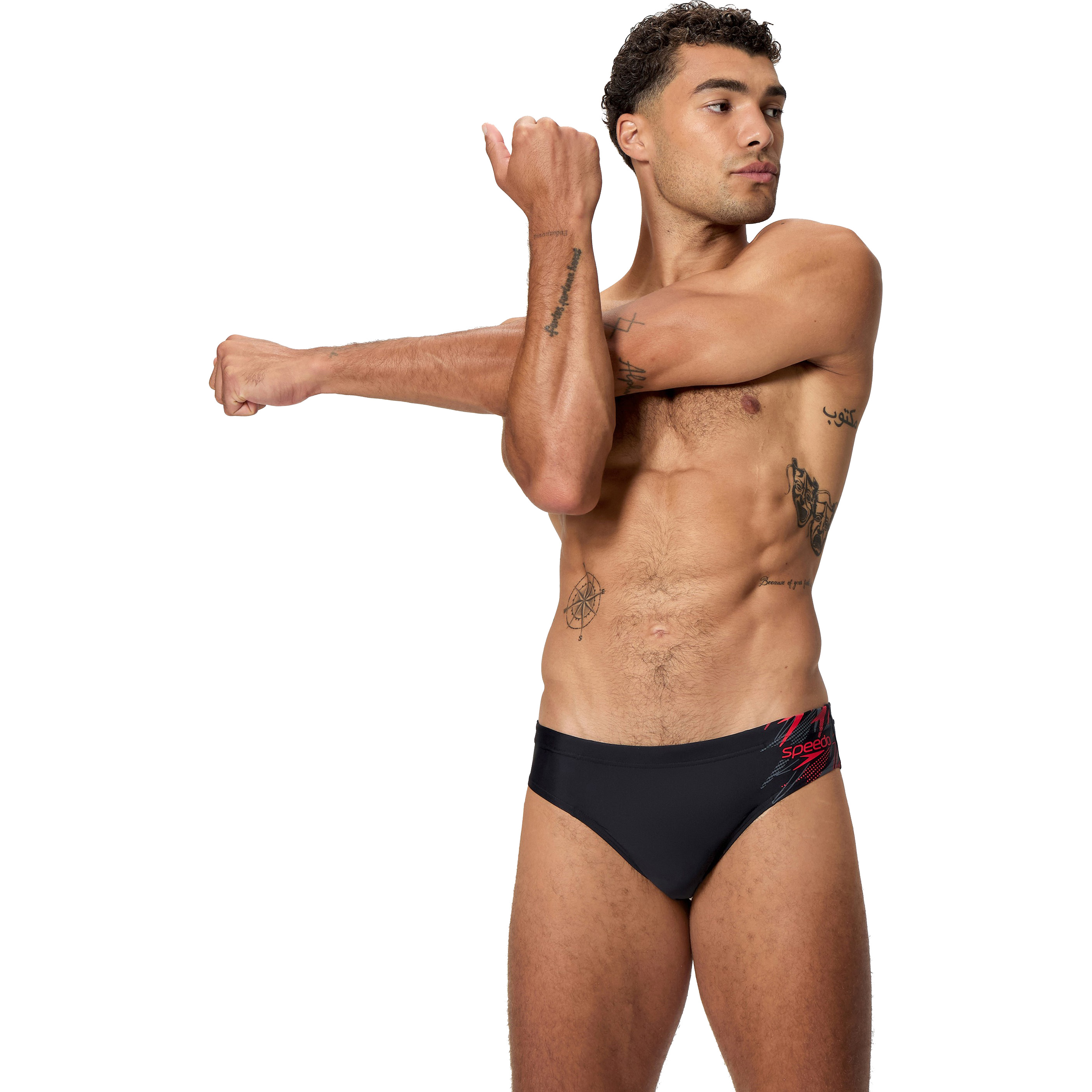 Speedo Medley Logo Brief zwemslip heren black red 